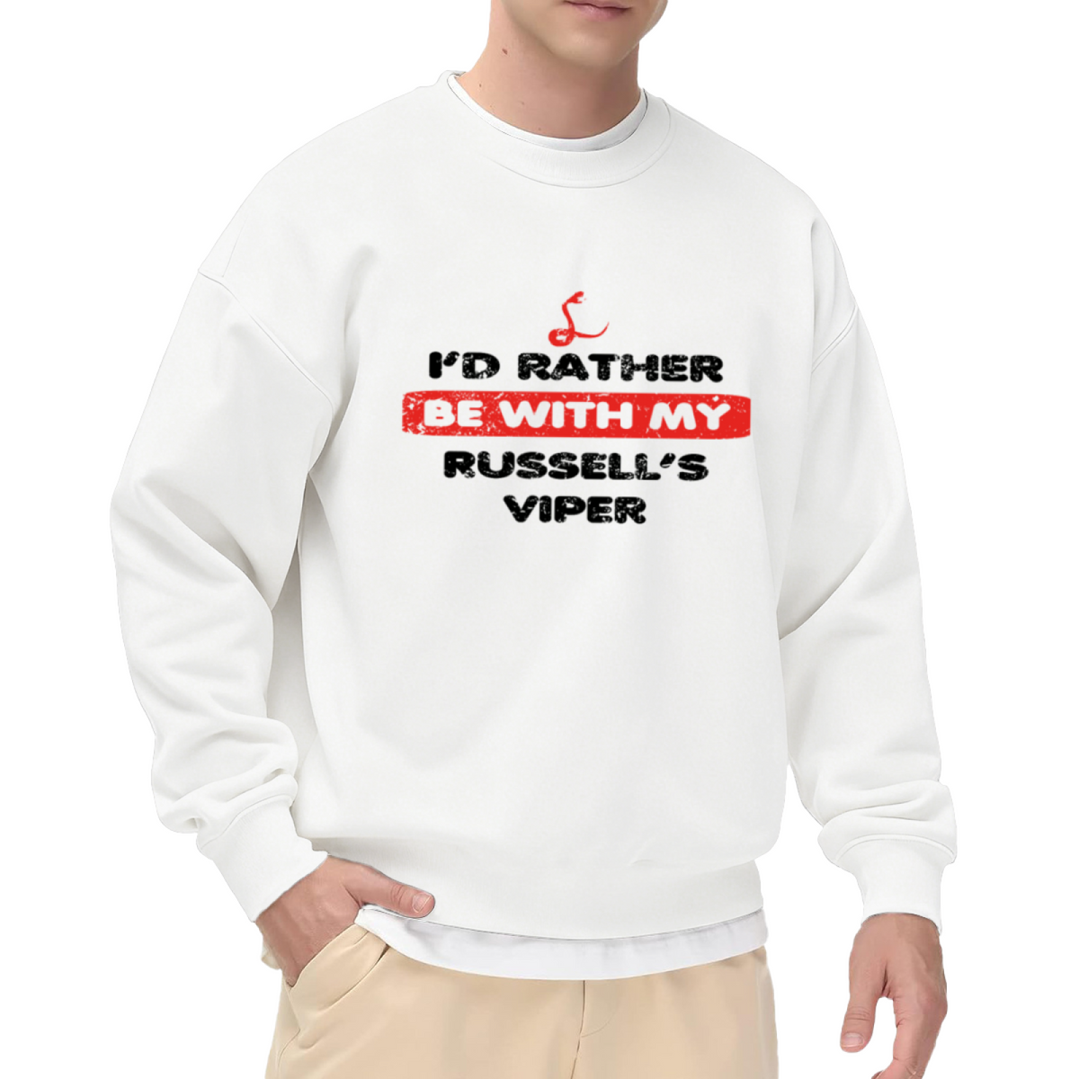 I'd Rather Be With My Russell¡¯s Viper Snake Lover Graphic Crewneck Sweatshirt