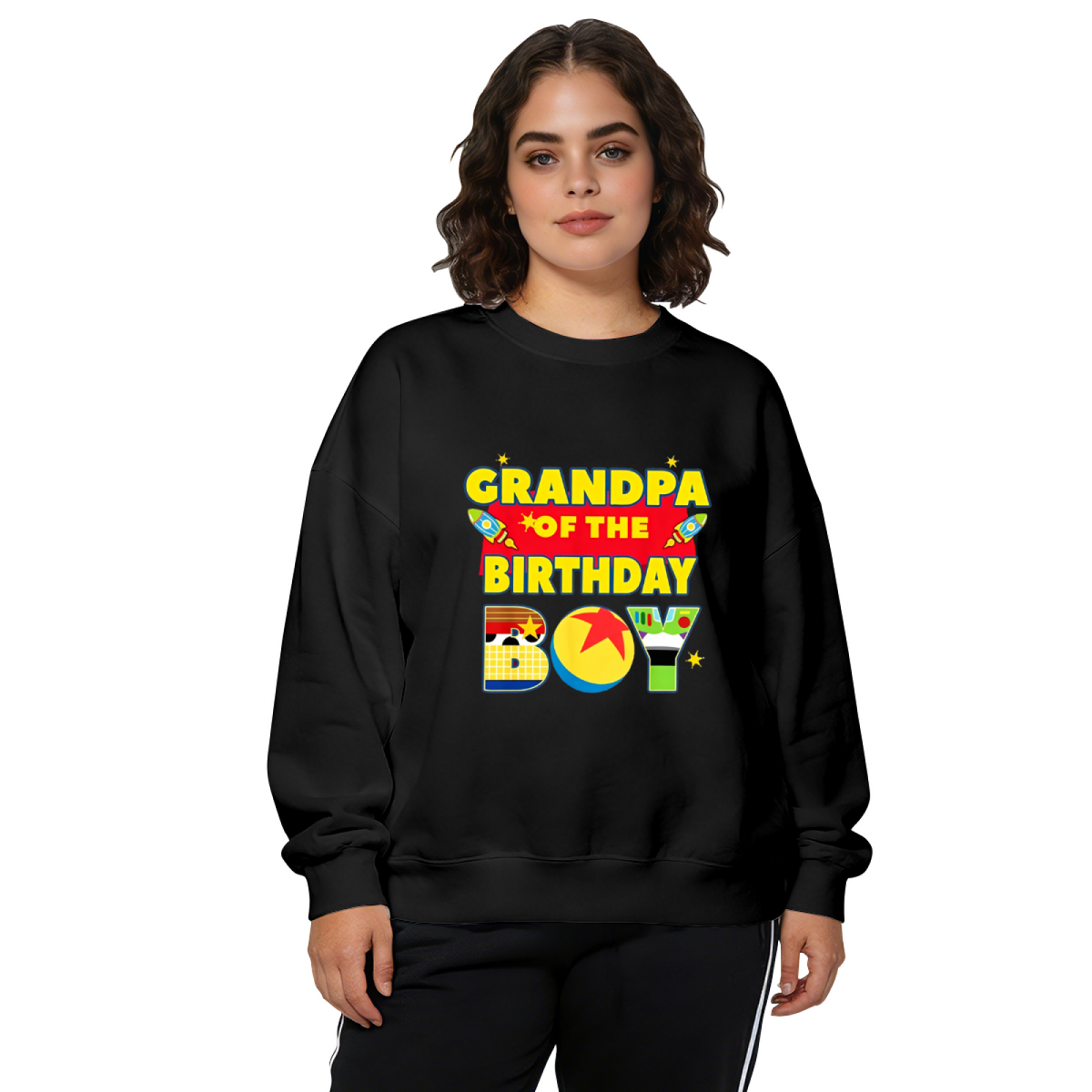 Grandpa Of The Birthday Boy Fun Birthday Theme Crewneck Sweatshirt