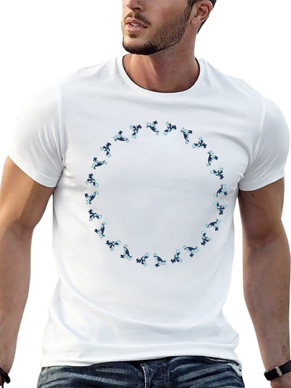 Abstract Circle Graphic Tee - Stylish Black T-Shirt