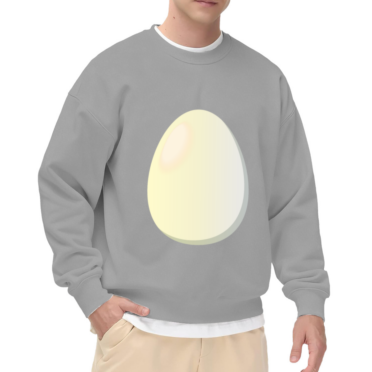 Simple Big Egg Meme Minimal Graphic Crewneck Sweatshirt
