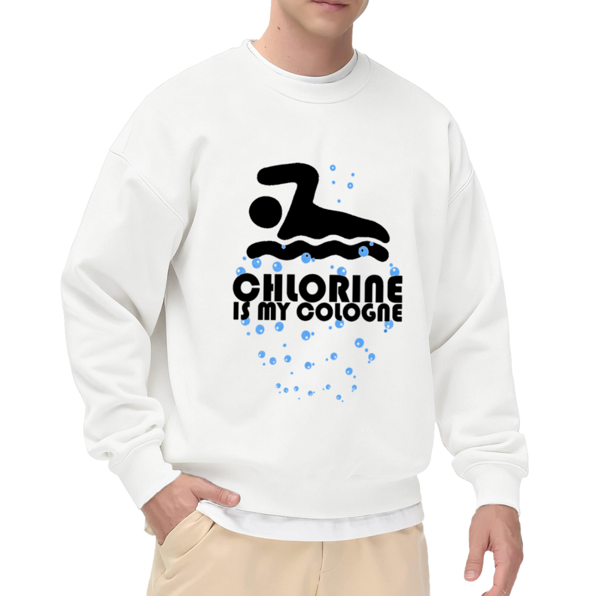 Chlorine Is My Cologne Swimmer Graphic Crewneck Sweatshirt