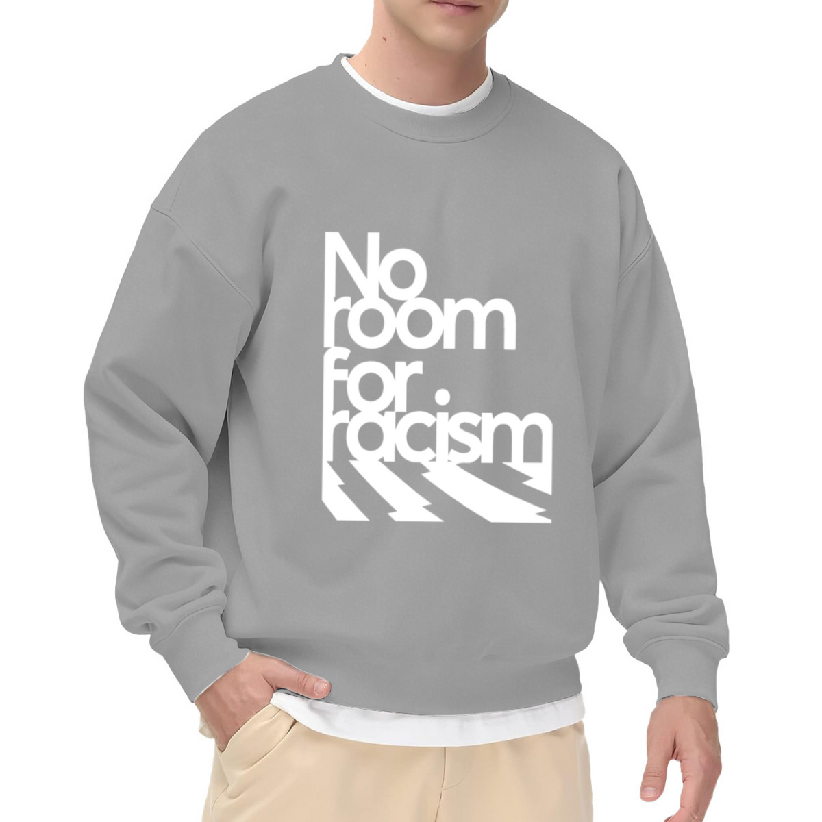 Bold No Room For Racism Equality Statement Crewneck Sweatshirt