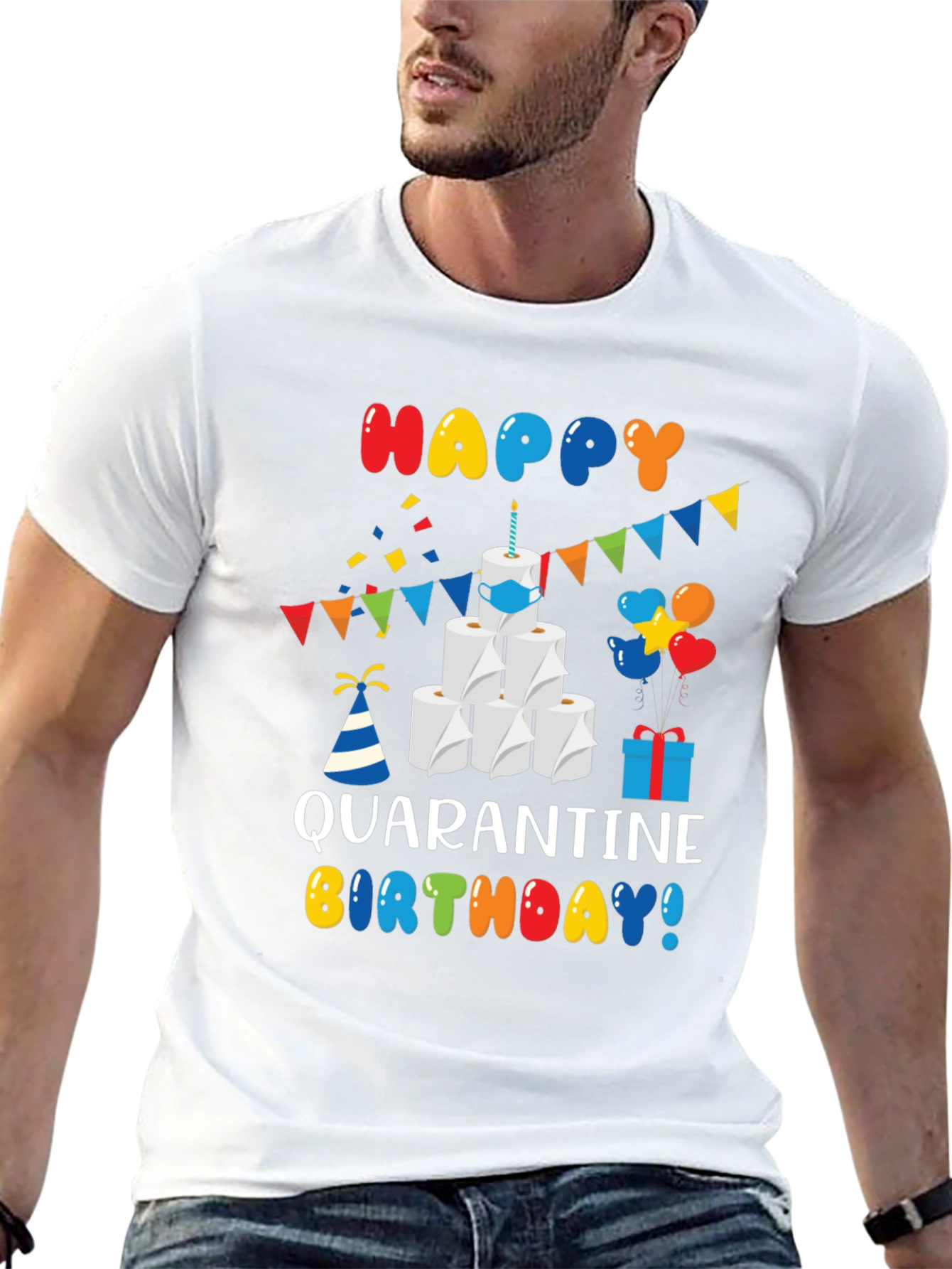 Quarantine Birthday T-Shirt - Toilet Paper Cake Graphic Tee