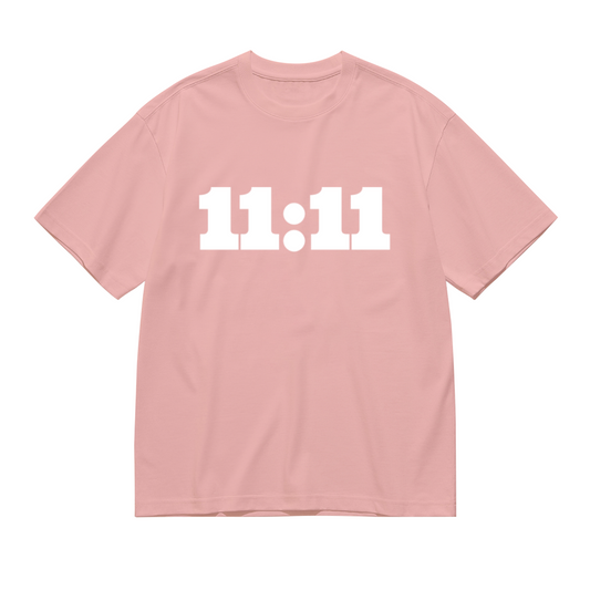 11:11 Angel Number Manifest Luck Pink Tee, Spiritual Aesthetic Minimalist Shirt