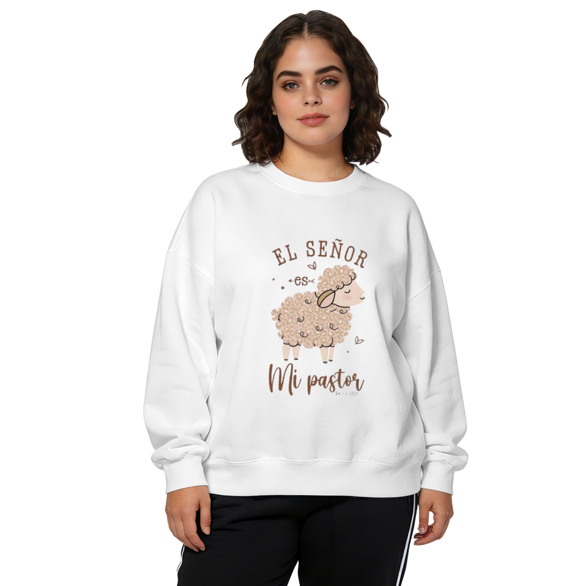 Spanish Quote Lamb Faith?themed Crewneck Sweatshirt
