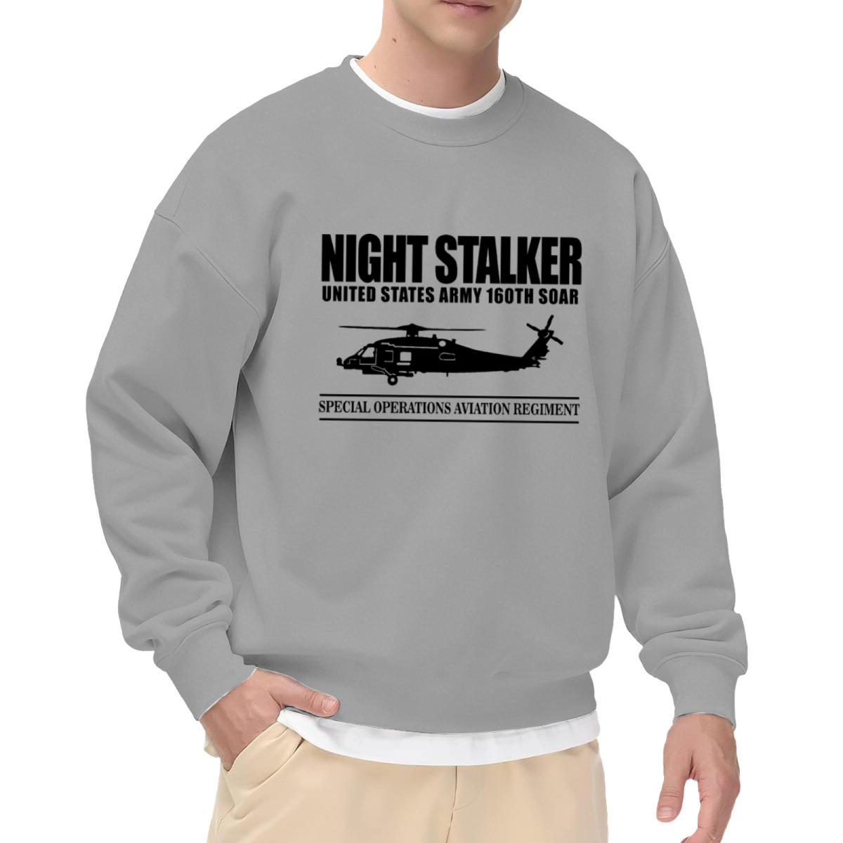 Night Stalker 160th SOAR Special Operations Aviation Regiment Helicopter Crewneck Sweatshirt