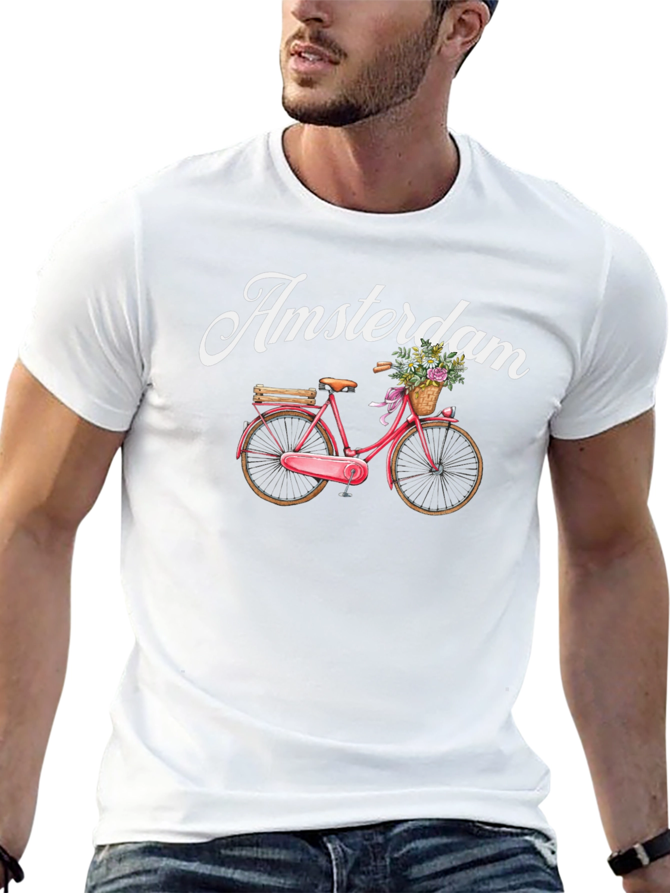 Amsterdam Bicycle Graphic Tee - Black