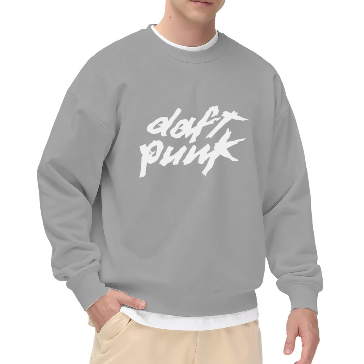 Daft Punk Retro Electronic Music Logo Crewneck Sweatshirt