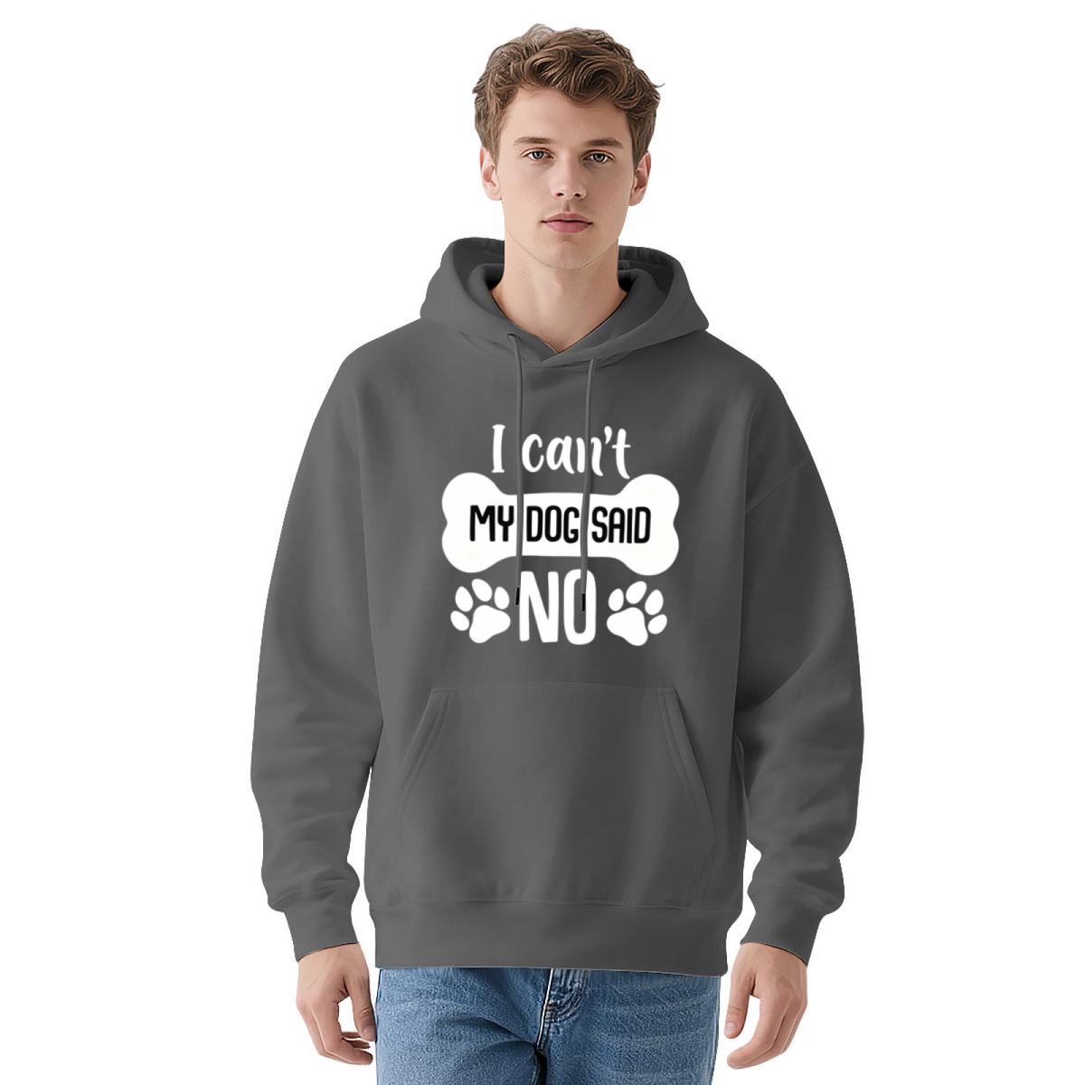 Funny Dog Bone Slogan Eye?Catching Red Hoodie