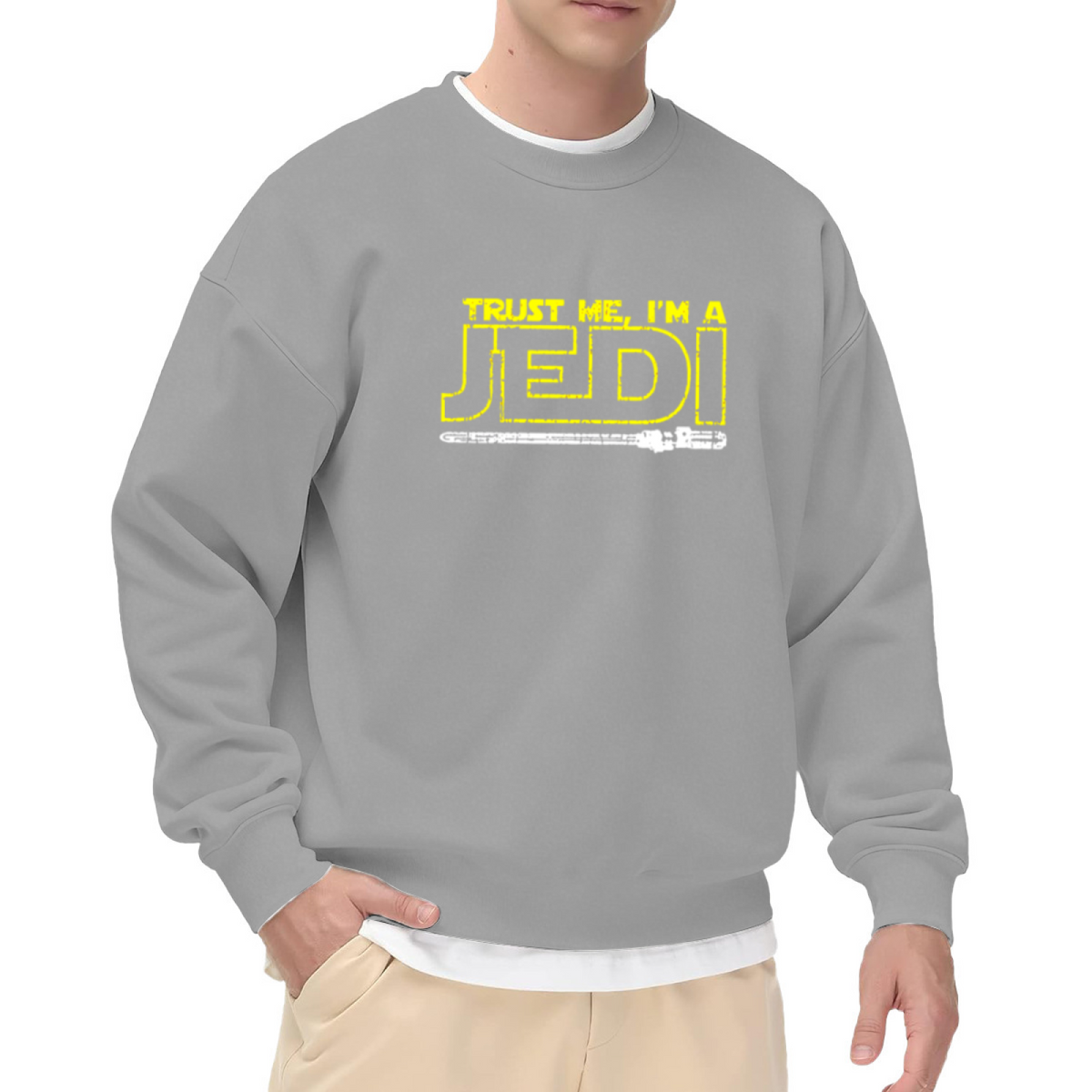 Trust Me, I¡¯m A Jedi Sci?Fi Movie Fan Graphic Crew Neck Sweatshirt
