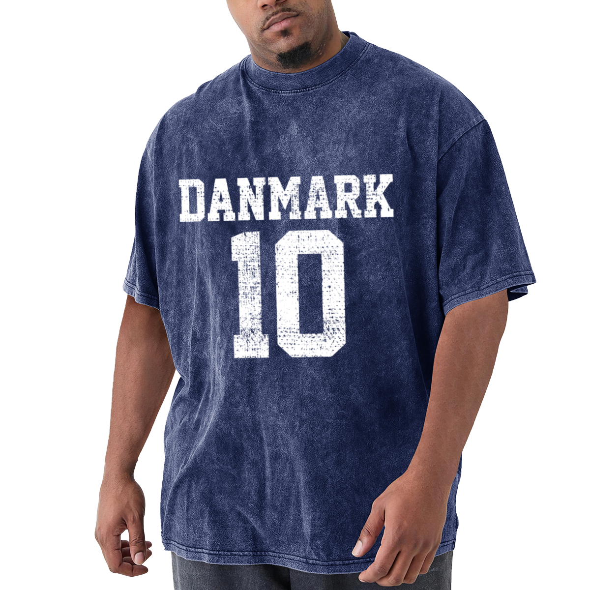 Danmark 10 Vintage Distressed Sports T-Shirt