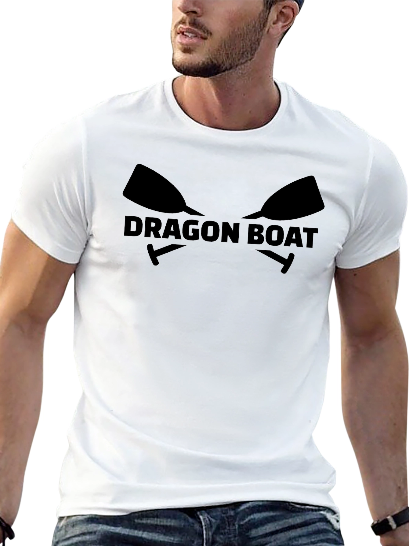 Dragon Boat T-Shirt - Paddles & Text Design