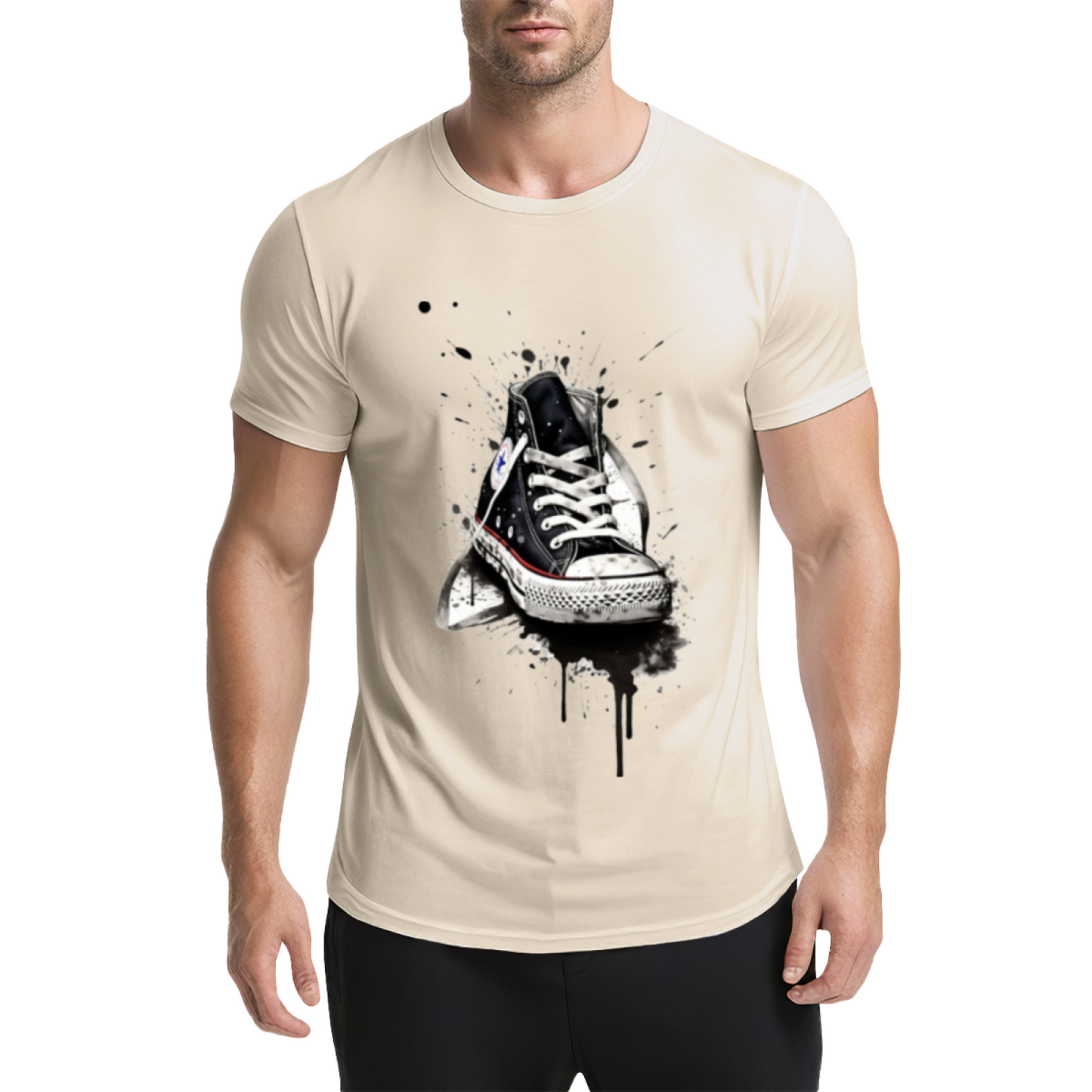Graffiti Splatter Converse Sneakers Streetwear Tee