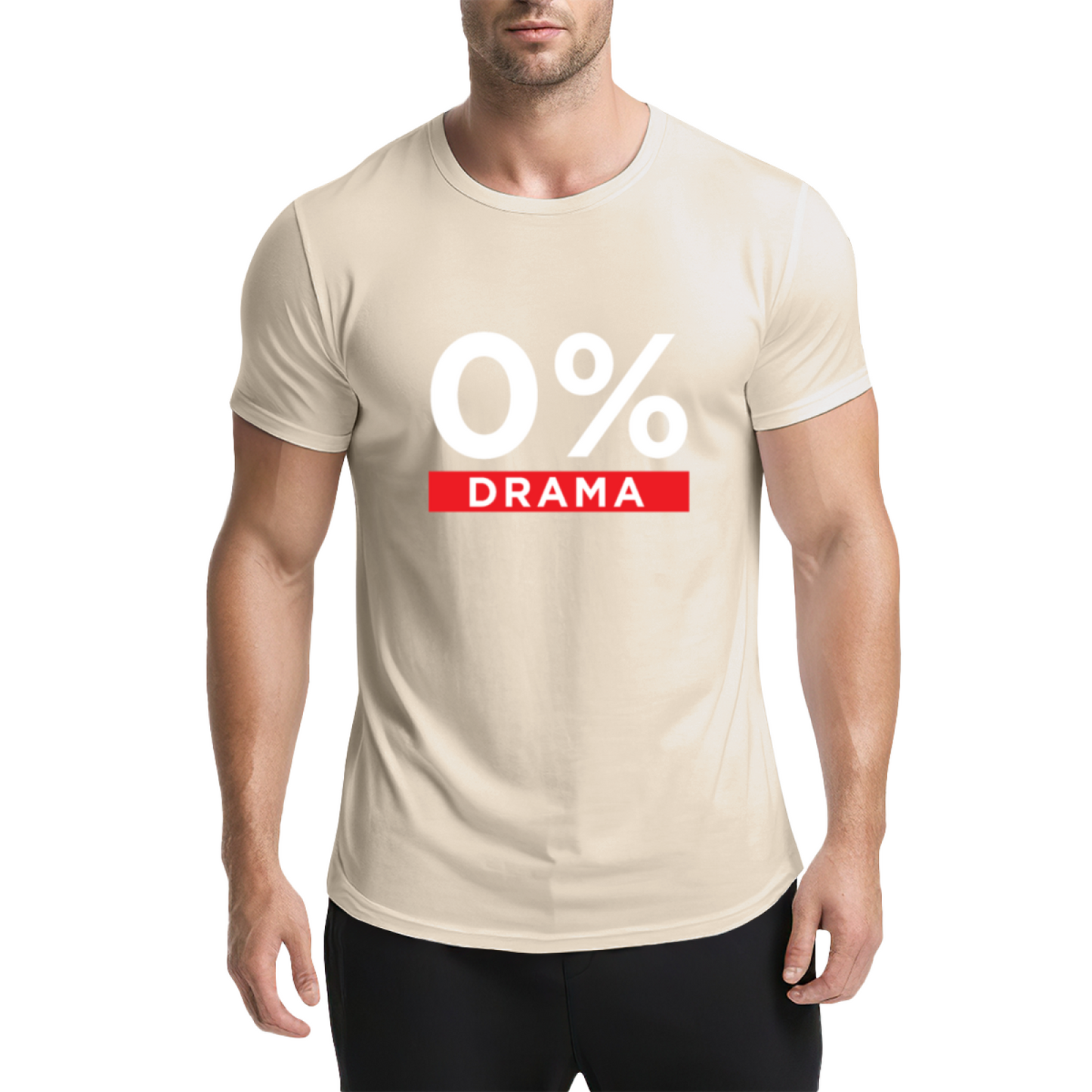 0% Drama No Chaos Minimal Yellow T-Shirt