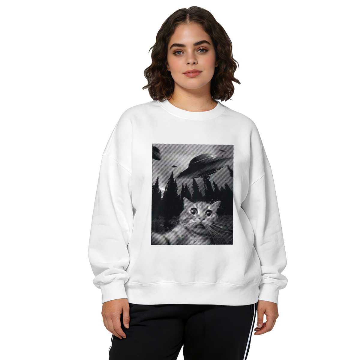 Money And Everything Small Chest Text Crewneck Sweatshirt
