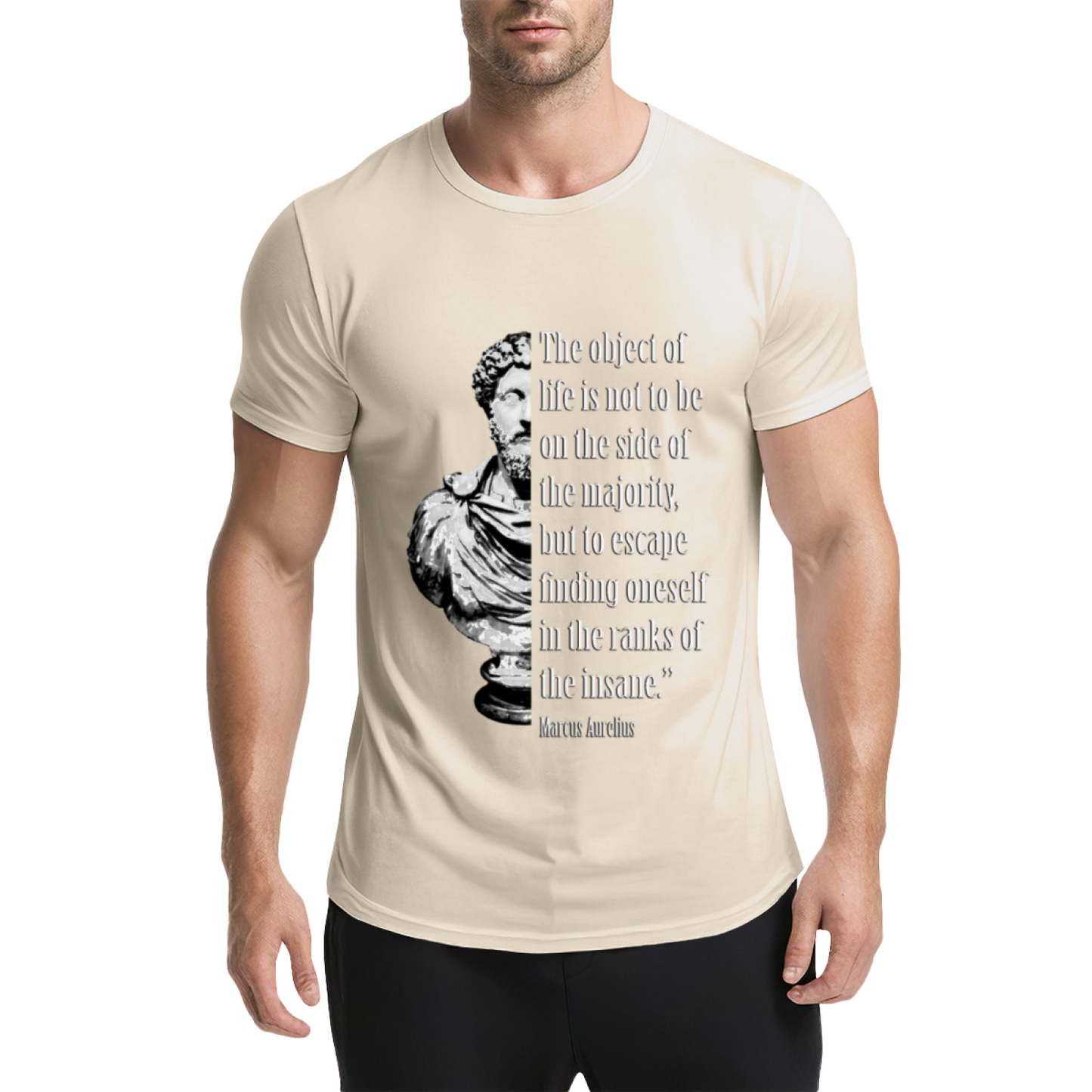 Marcus Aurelius Stoic Philosophy Quote Black Tee, Minimal Mindset Motivational Shirt