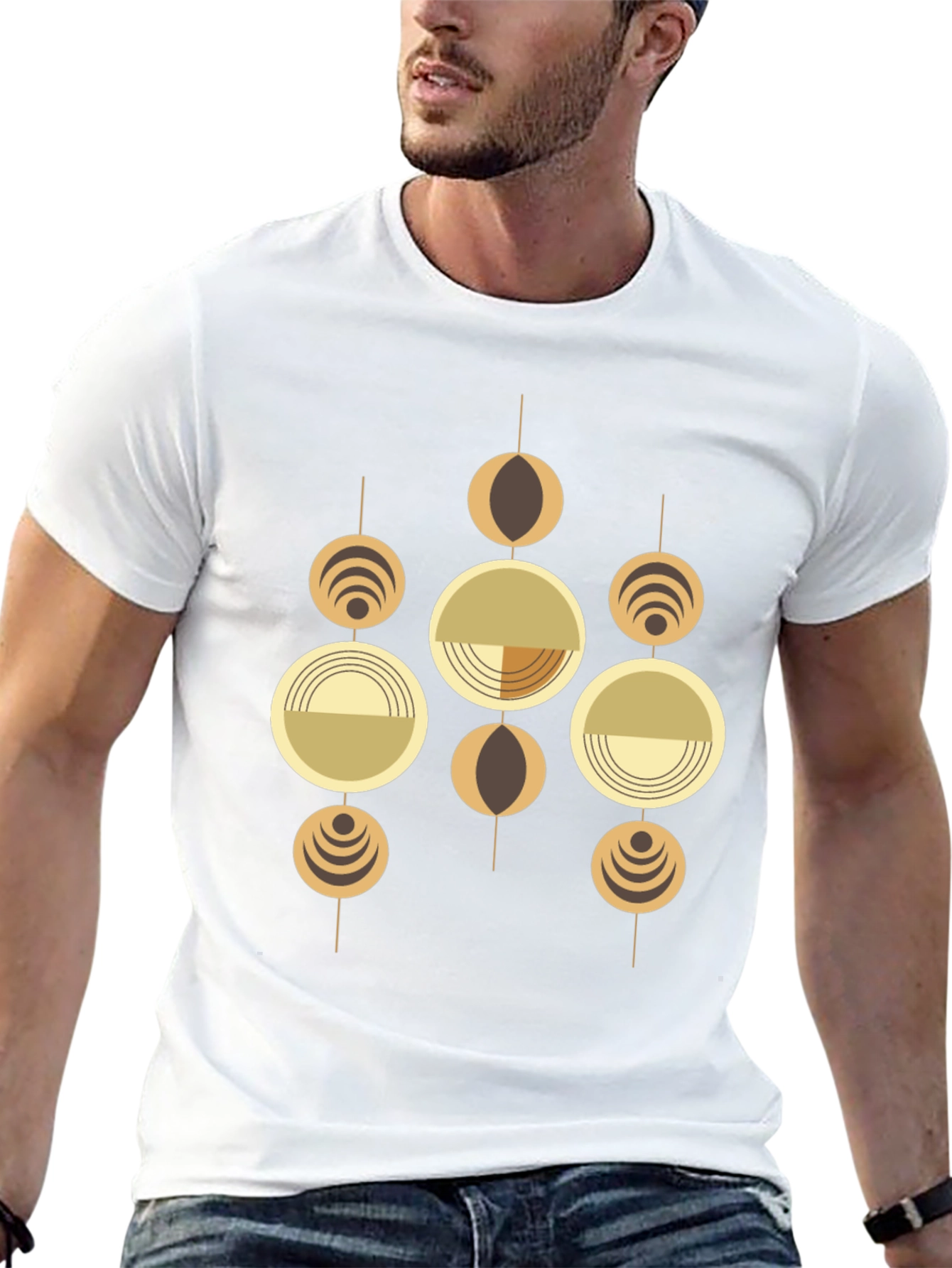 Geometric Graphic Tee - Retro Modern Style