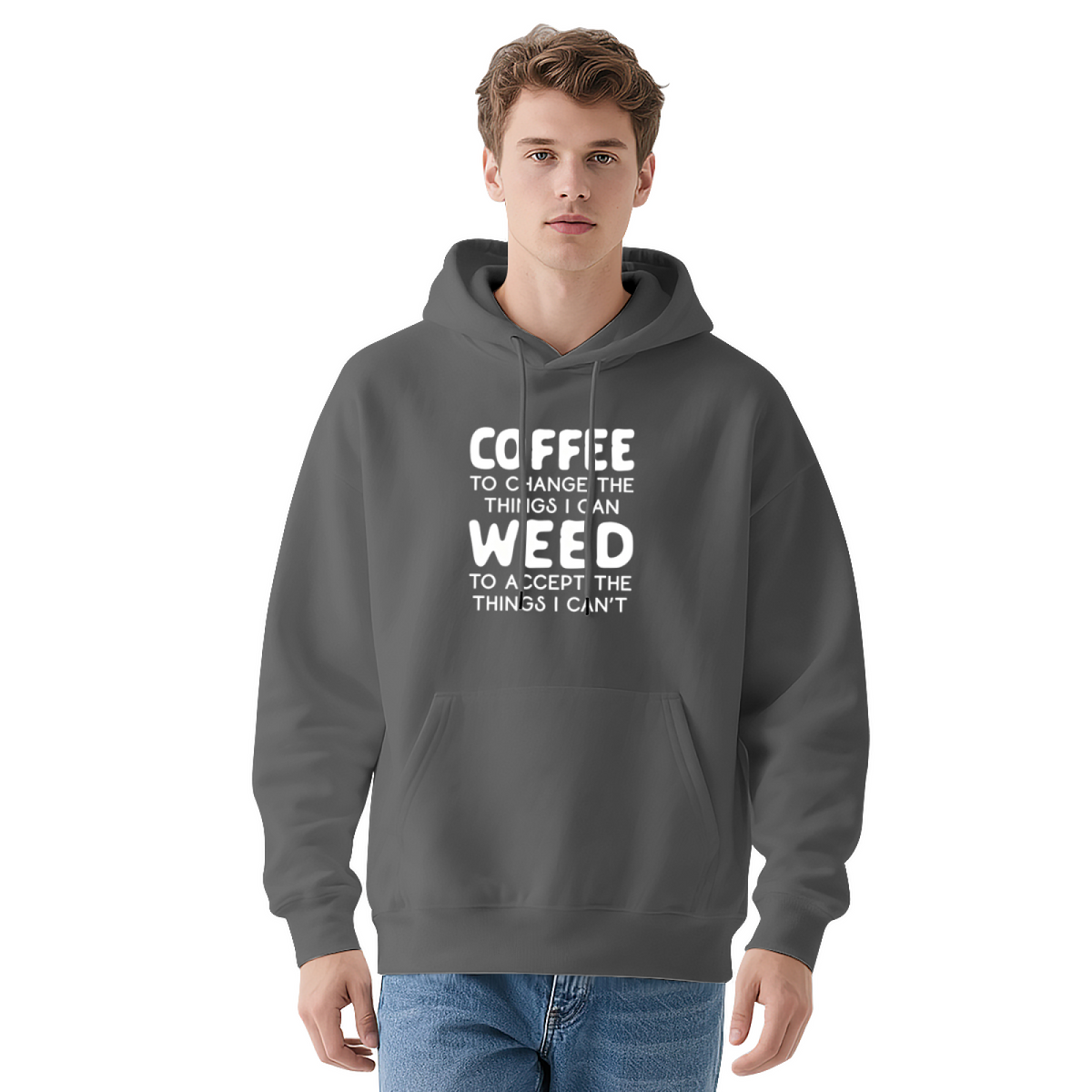 Coffee And Weed Sarcastic Funny Quote Graphic Hoodie