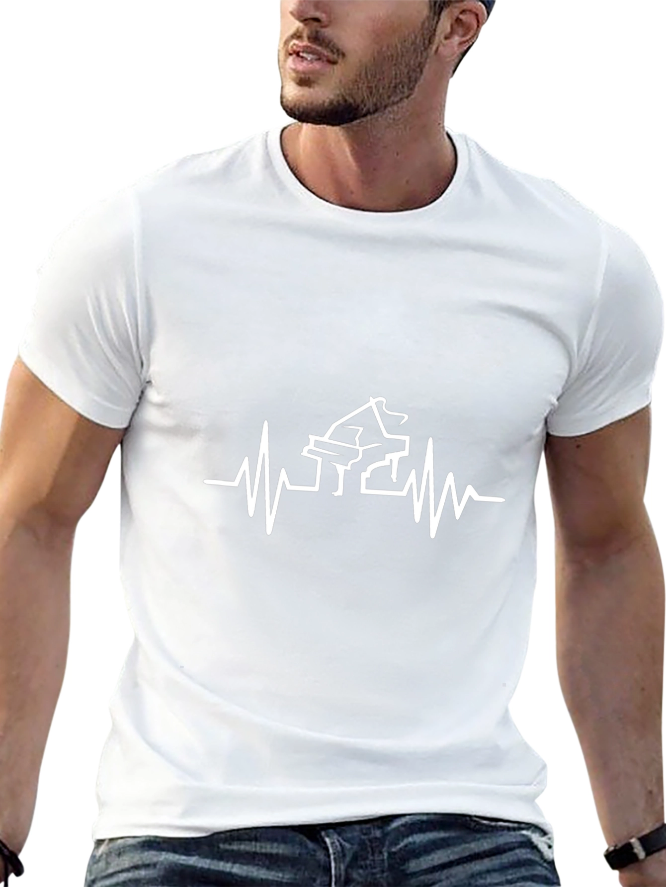 Piano Heartbeat T-Shirt - Black