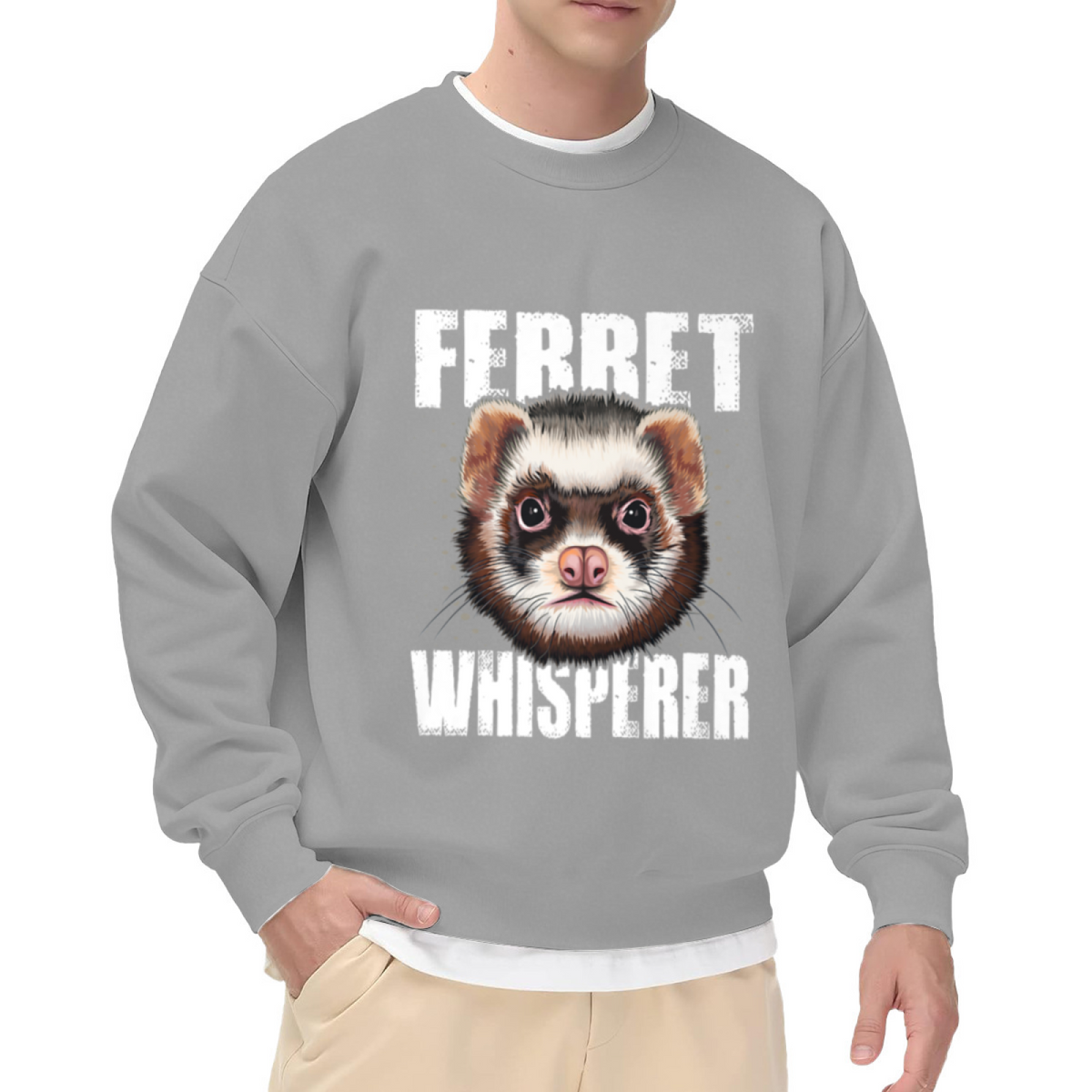 Ferret Whisperer Cute Pet Ferret Animal Lover Crewneck Sweatshirt