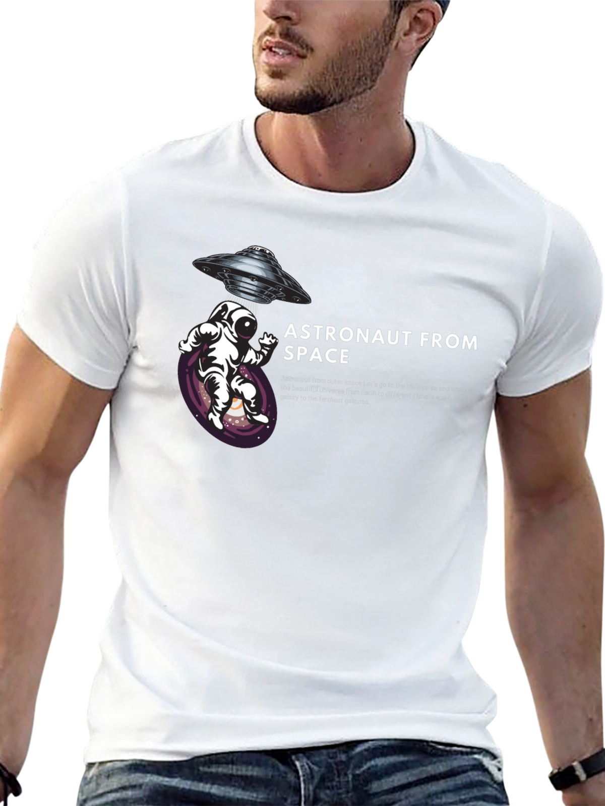 Astronaut From Space T-Shirt - UFO Design
