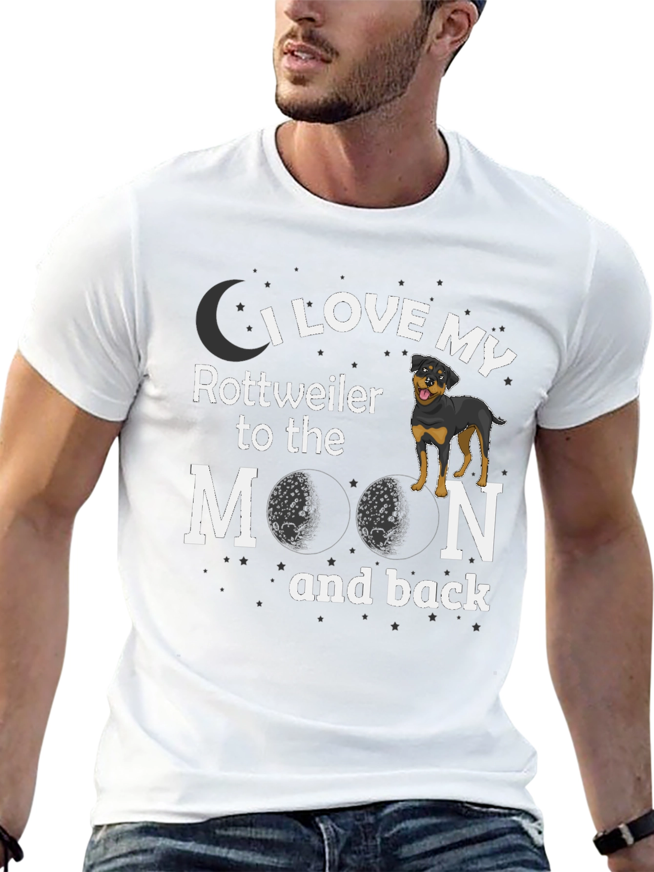 I Love My Rottweiler to the Moon T-Shirt