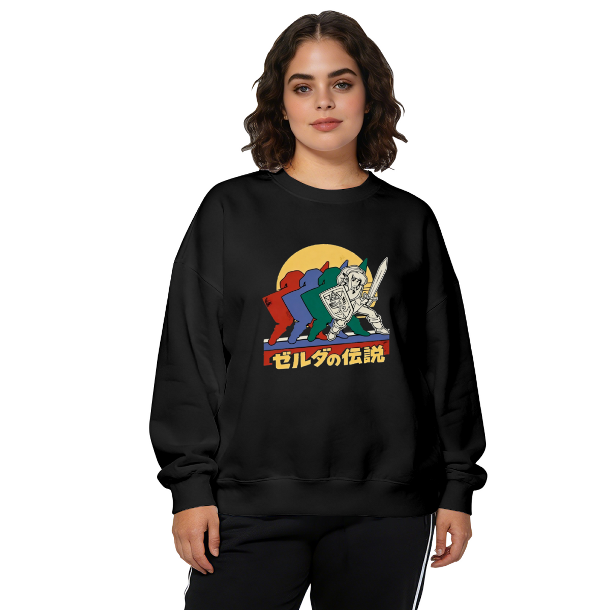 Retro Japanese Style Fantasy Adventure Game Hero Crewneck Sweatshirt