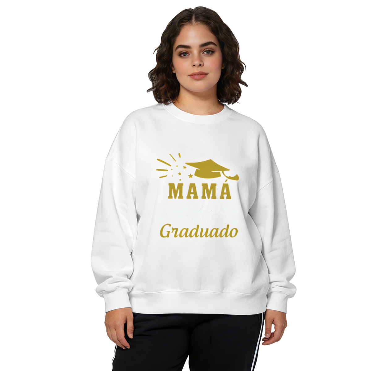 Proud Mom Of The Graduate Spanish Quote Graduation Crewneck Sweatshirt