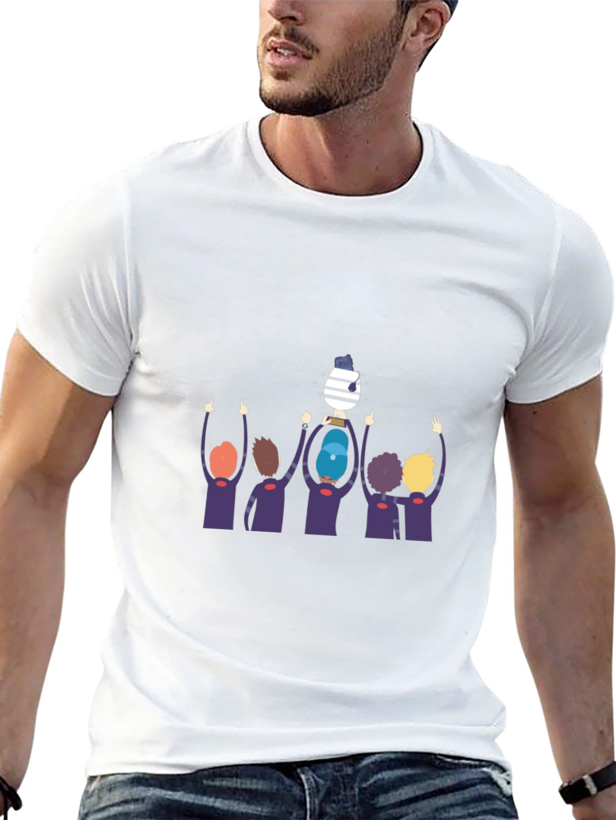 Graphic Tee: Team Celebration Black T-Shirt