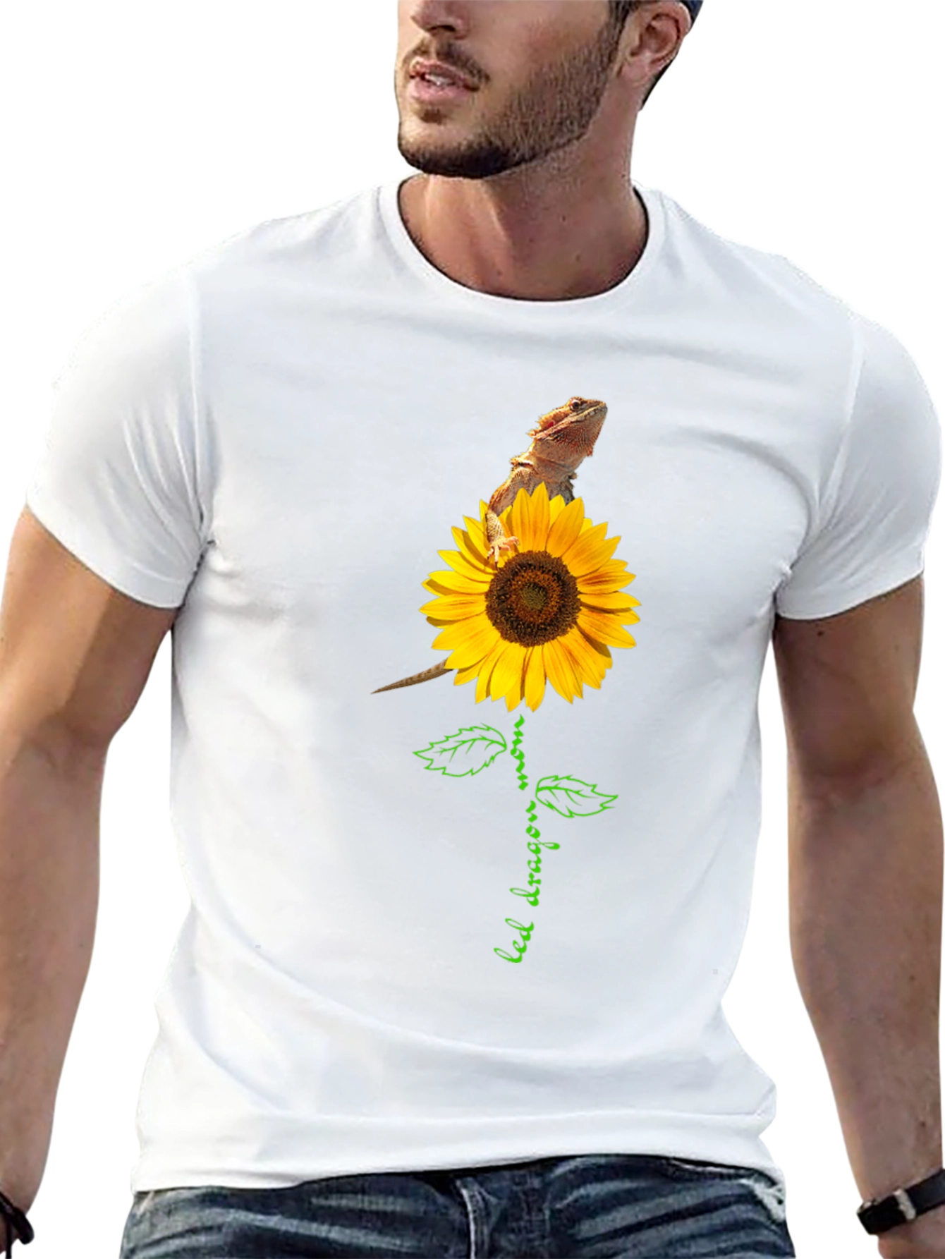 Bearded Dragon Sunflower Graphic Tee