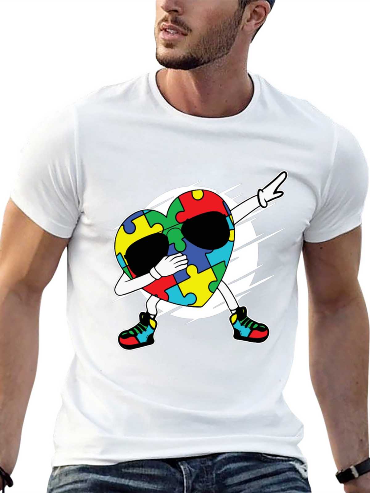 Autism Awareness Dabbing Heart T-Shirt