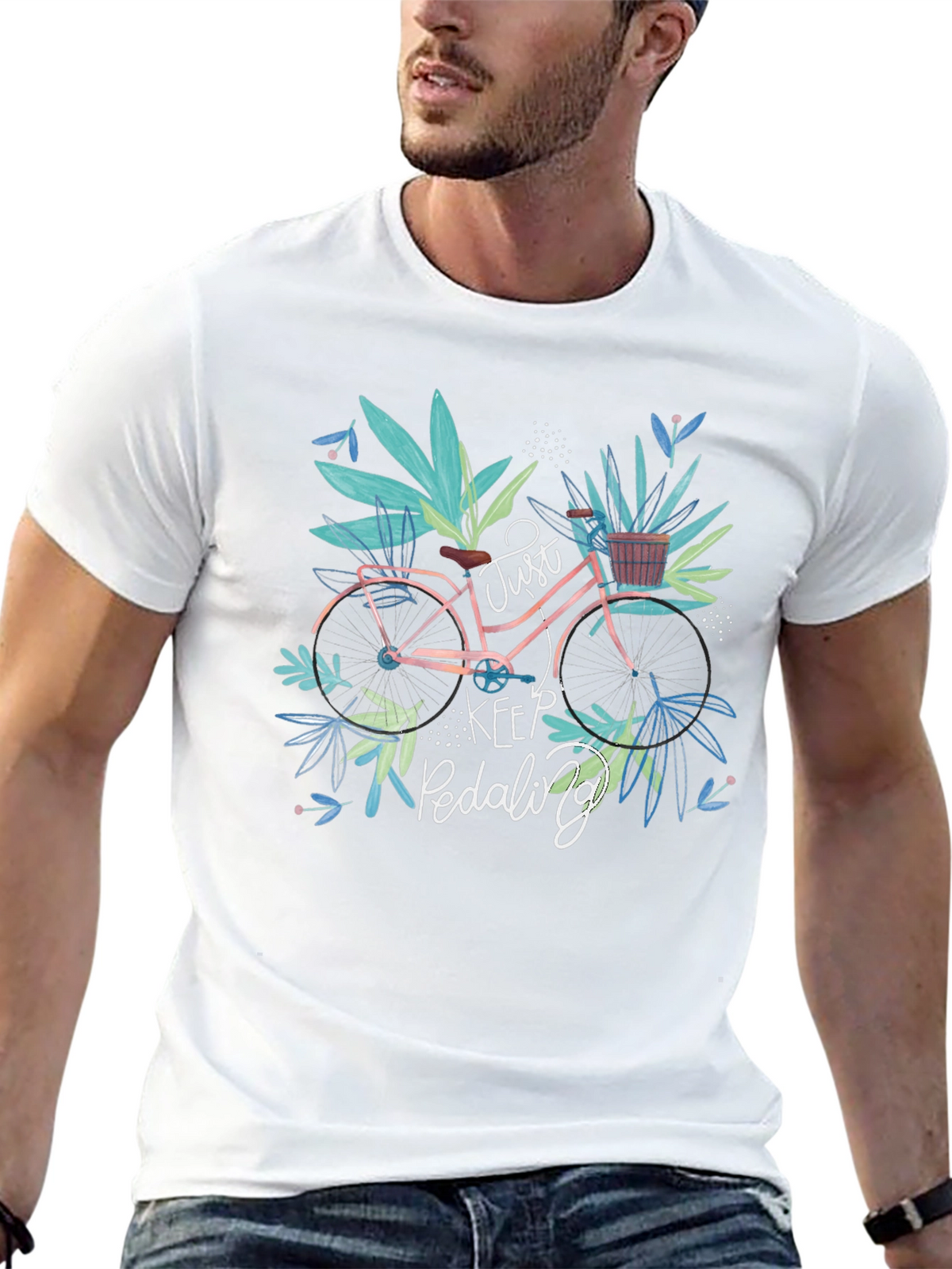 Just Keep Pedaling Bicycle Graphic Tee