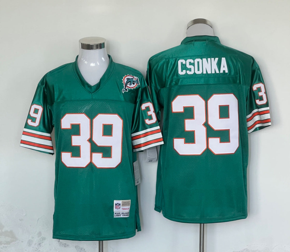 Men's Miami Dolphins Larry Csonka Mitchell & Ness Aqua Legacy Replica Jerseys
