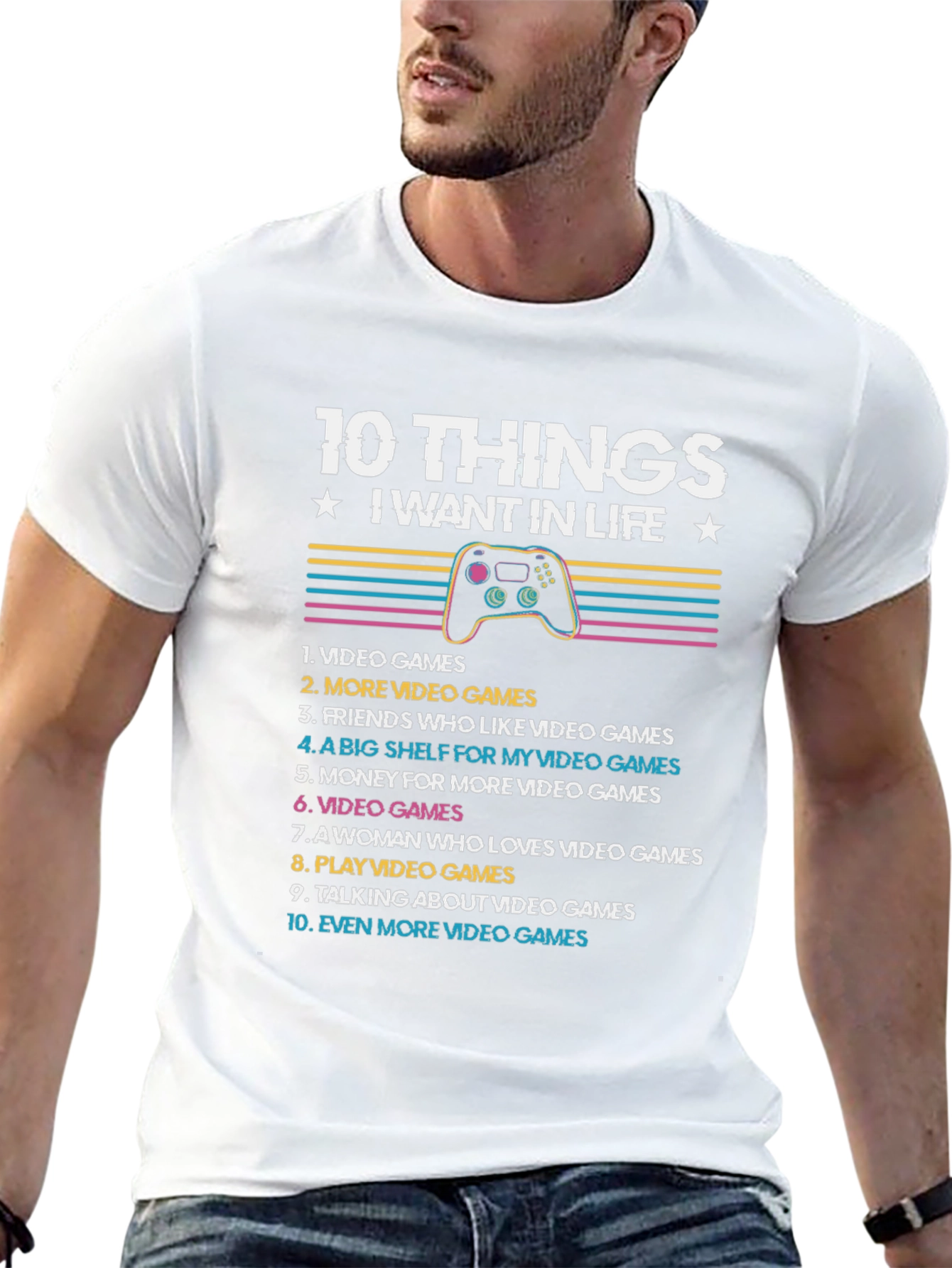 Gamers 10 Things Black T-Shirt