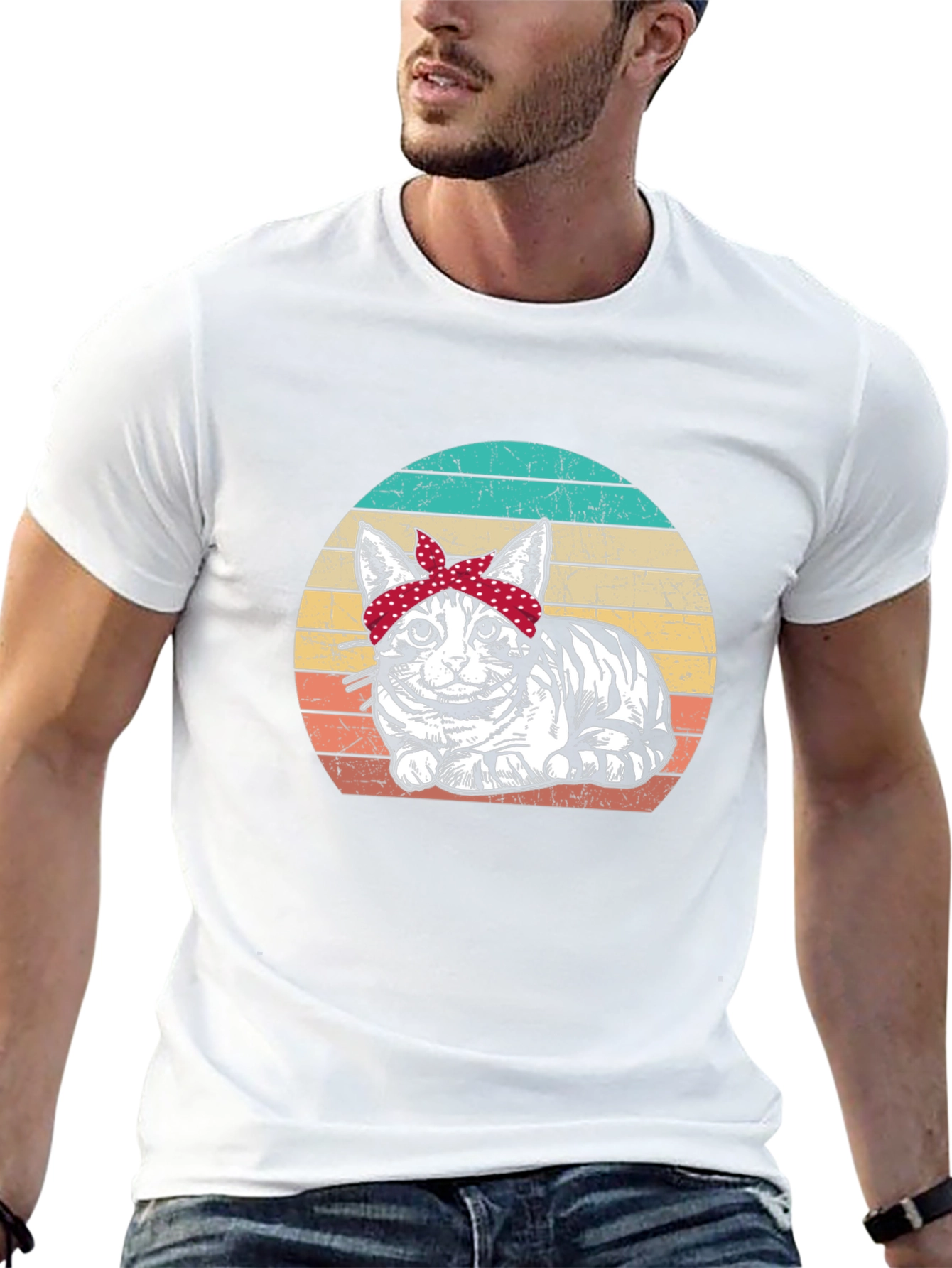 Retro Cat Bandana T-Shirt