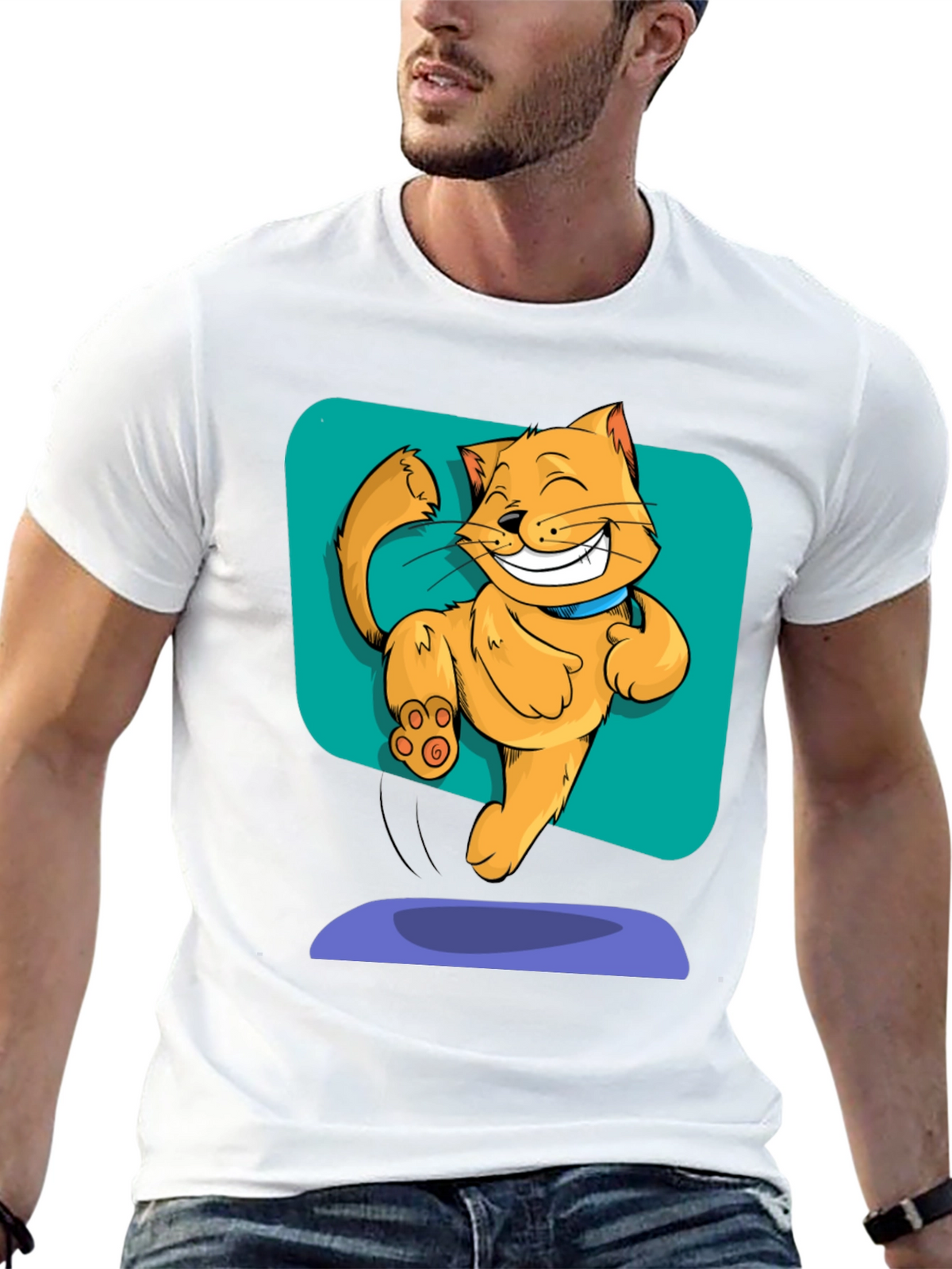 Funny Cartoon Cat T-Shirt