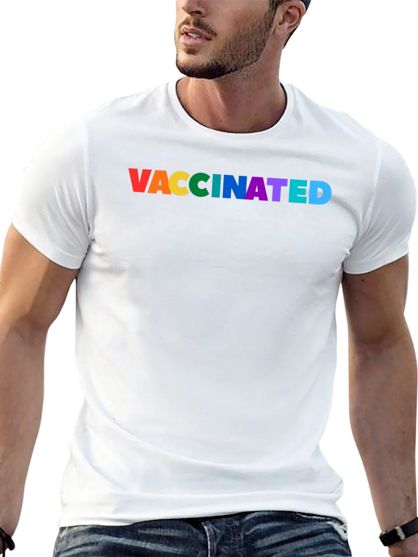 Vaccinated Pride Rainbow Tee