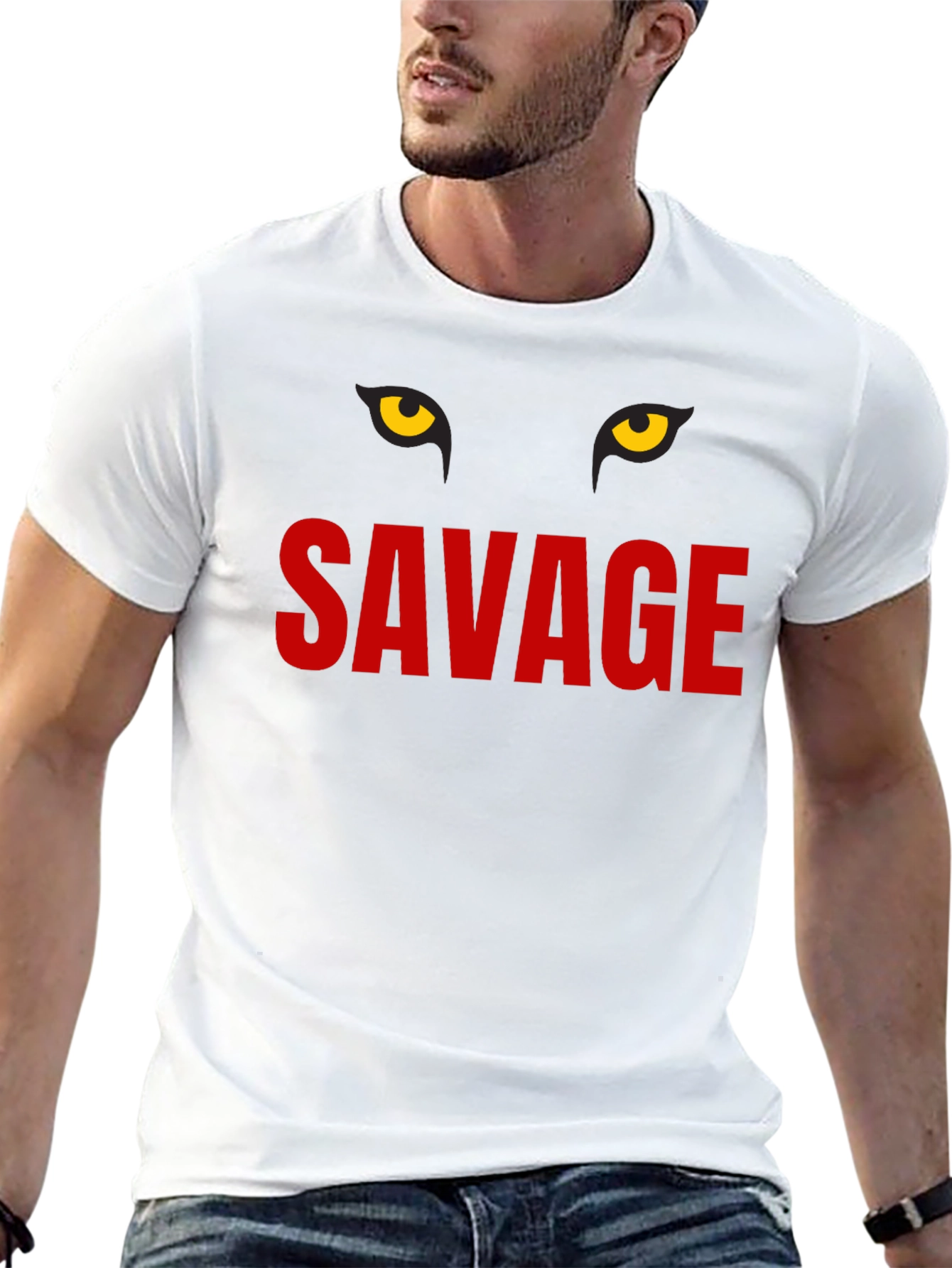 Savage Graphic Print Crew Neck T-Shirt