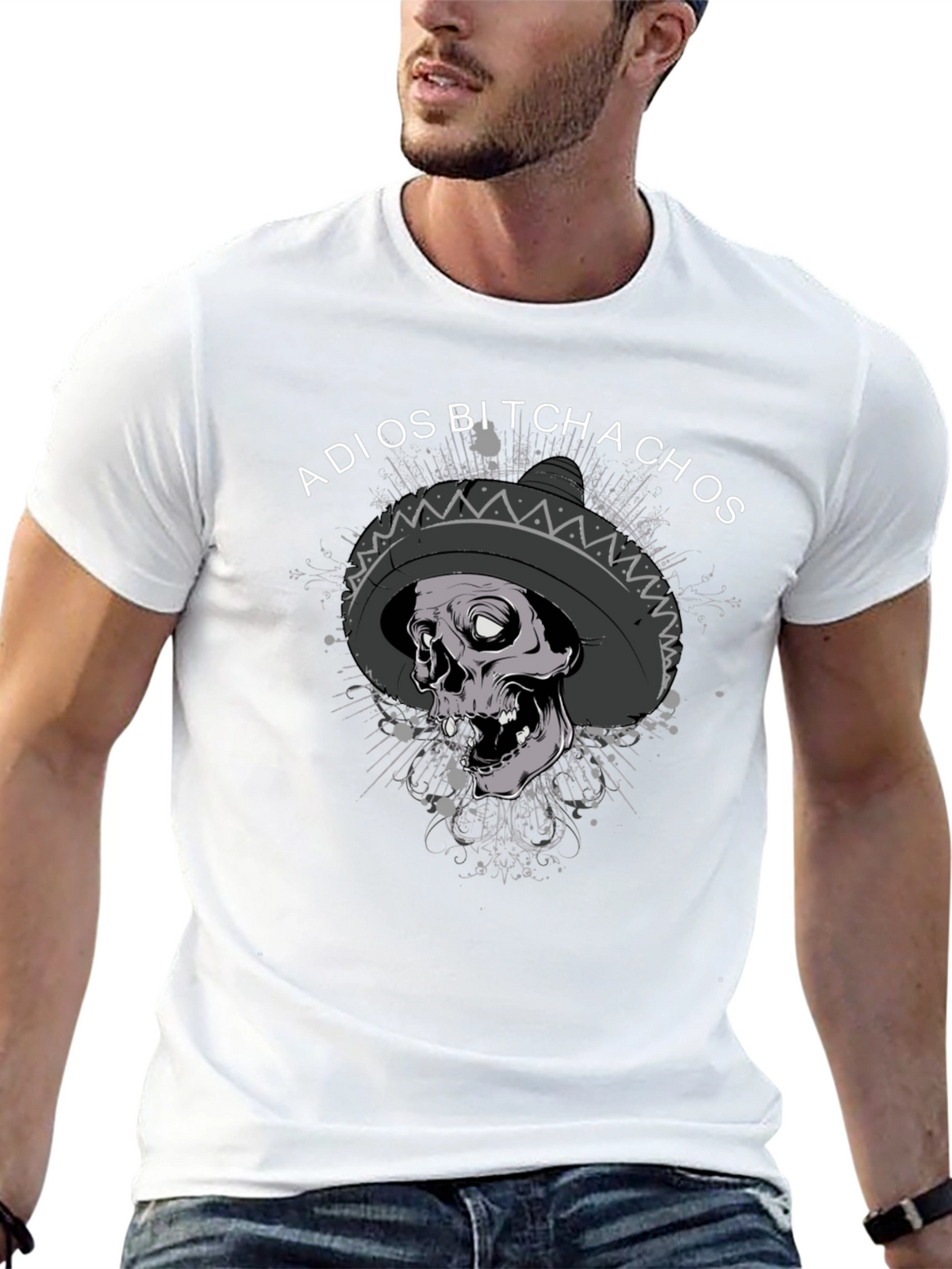 Adios Bitchachos Skull Sombrero T-Shirt