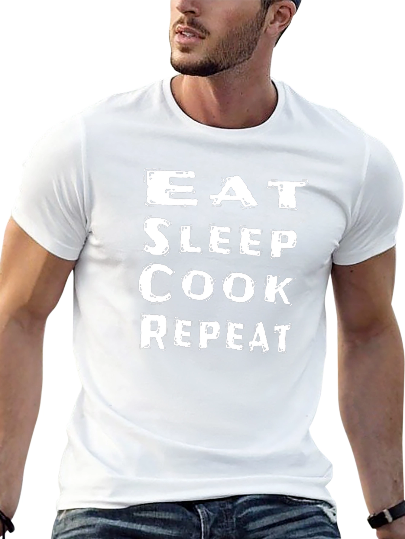 Eat Sleep Cook Repeat Black T-Shirt