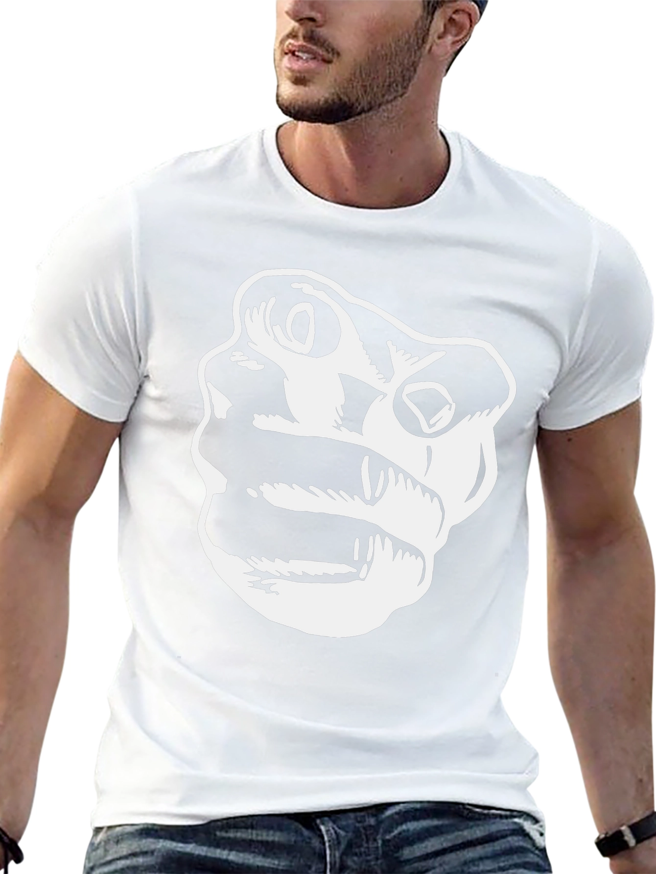 Black Graphic Tee - Bold Face Design