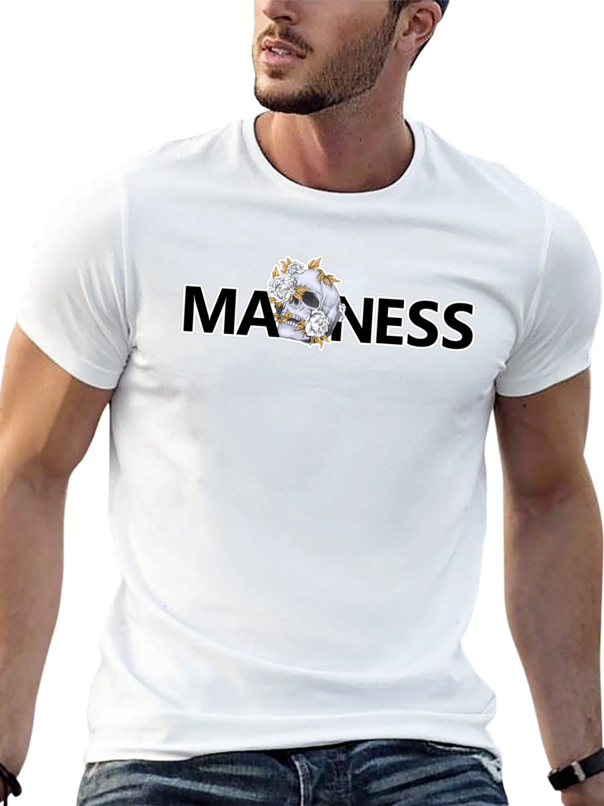 Madness Skull Graphic Black T-Shirt