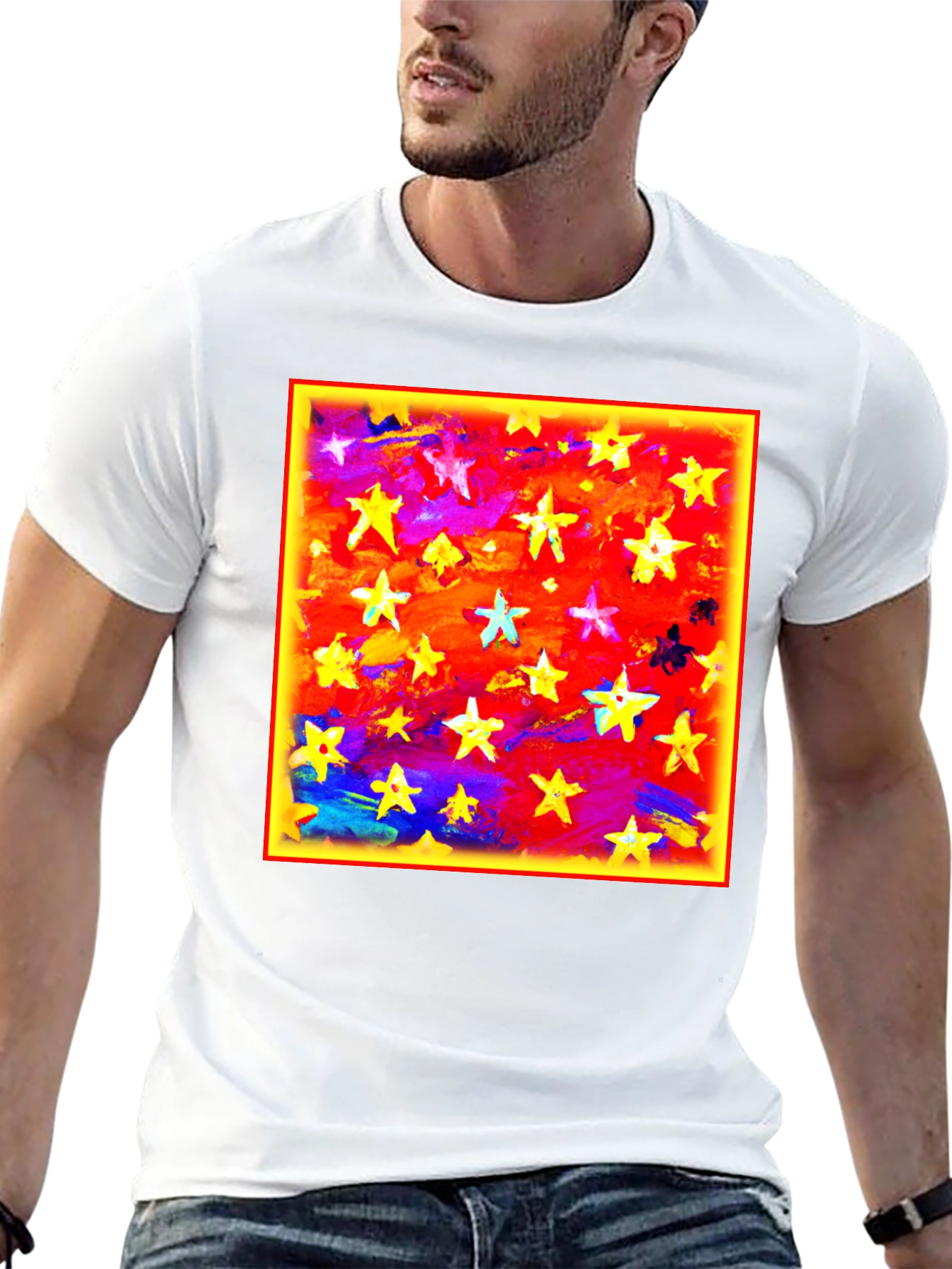 Starry Sky Graphic Tee - Bold Artistic Design