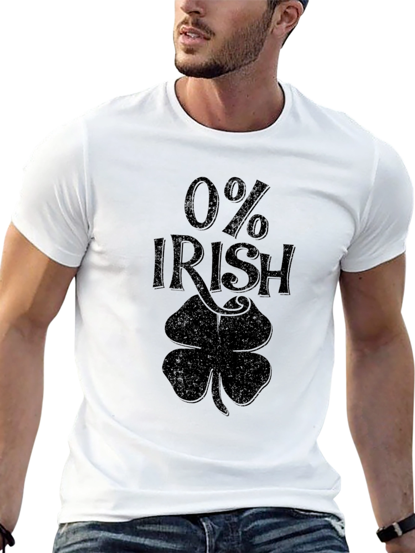 0% Irish Novelty Graphic T-Shirt - Mens Short Sleeve Tee