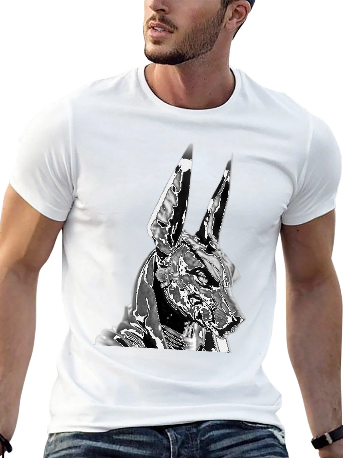 Anubis Graphic Tee - Black Cotton Blend