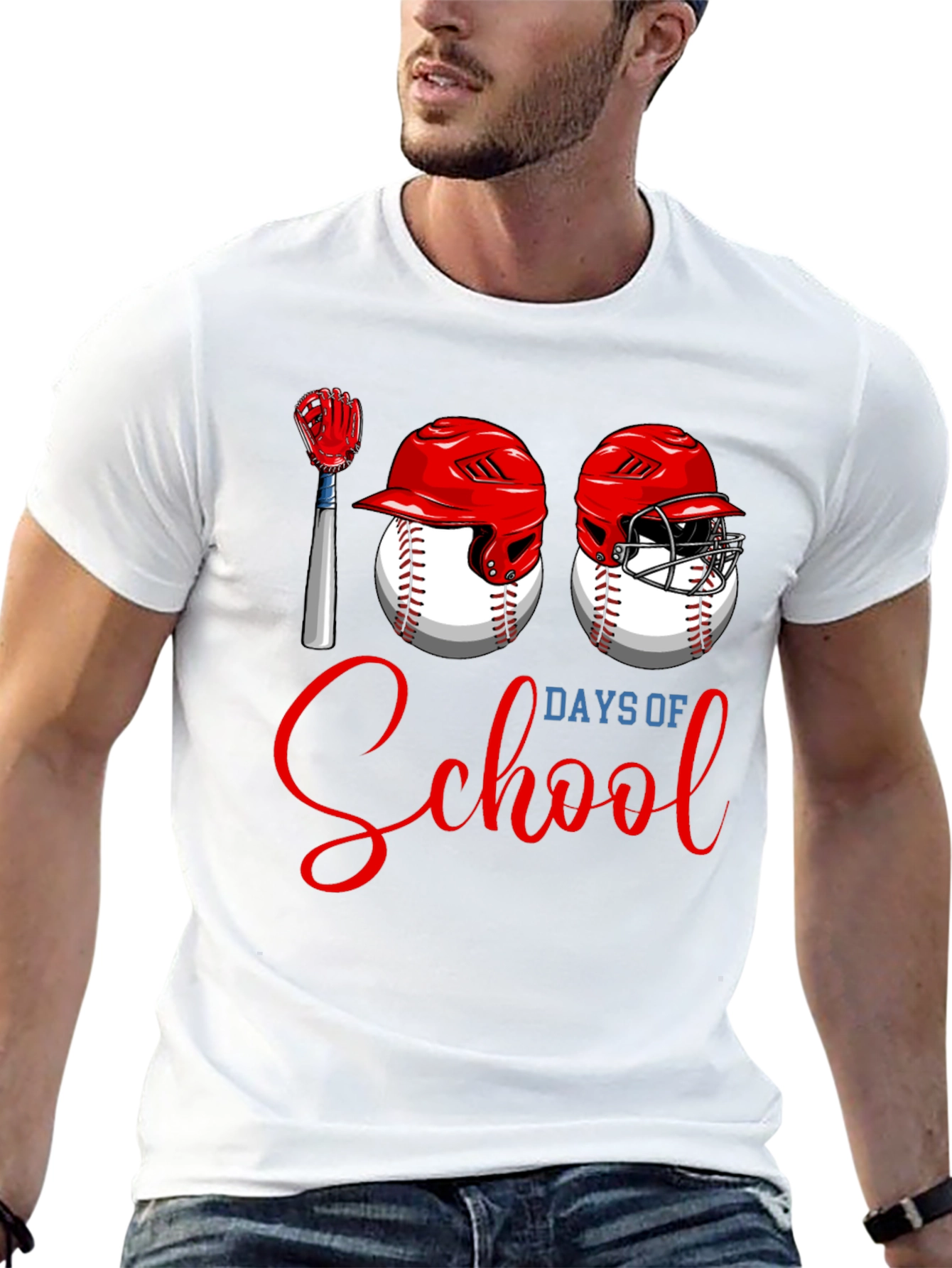 100 Days of School Baseball T-Shirt