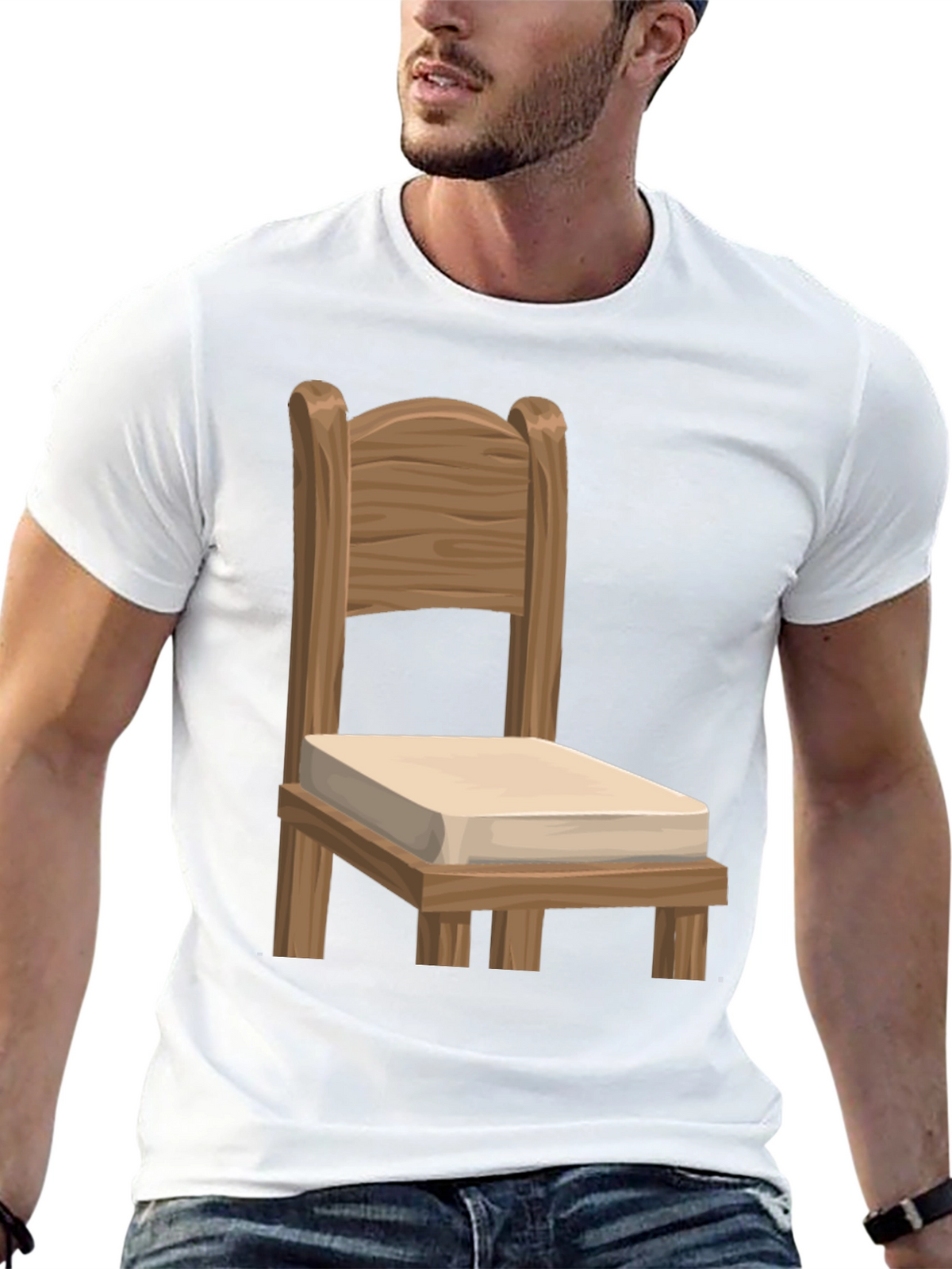 Novelty Chair Graphic Tee - Unique Design Soft Fabric
