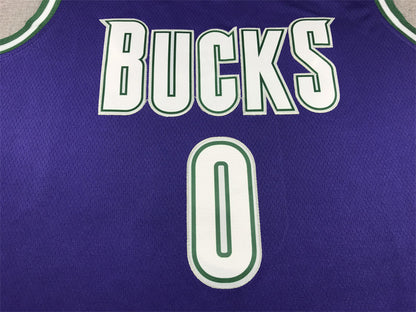 Men's Milwaukee Bucks Damian Lillard #0 Purple Swingman Jerseys - Classic Edition