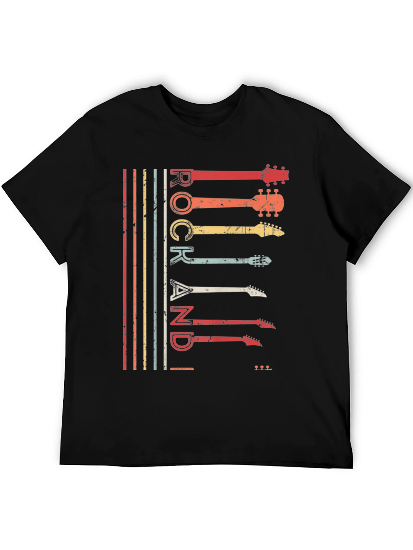 Retro Rock and Roll Guitar T-Shirt