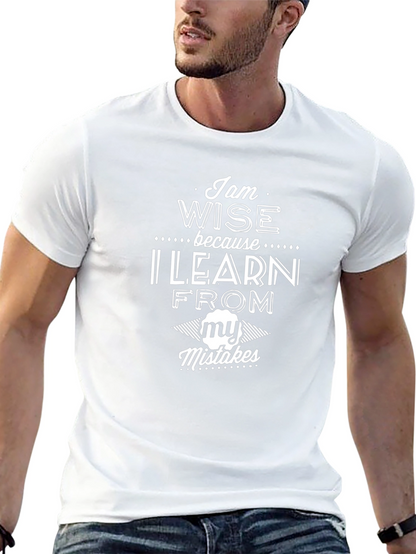 Wise Learn From Mistakes Black Graphic Tee